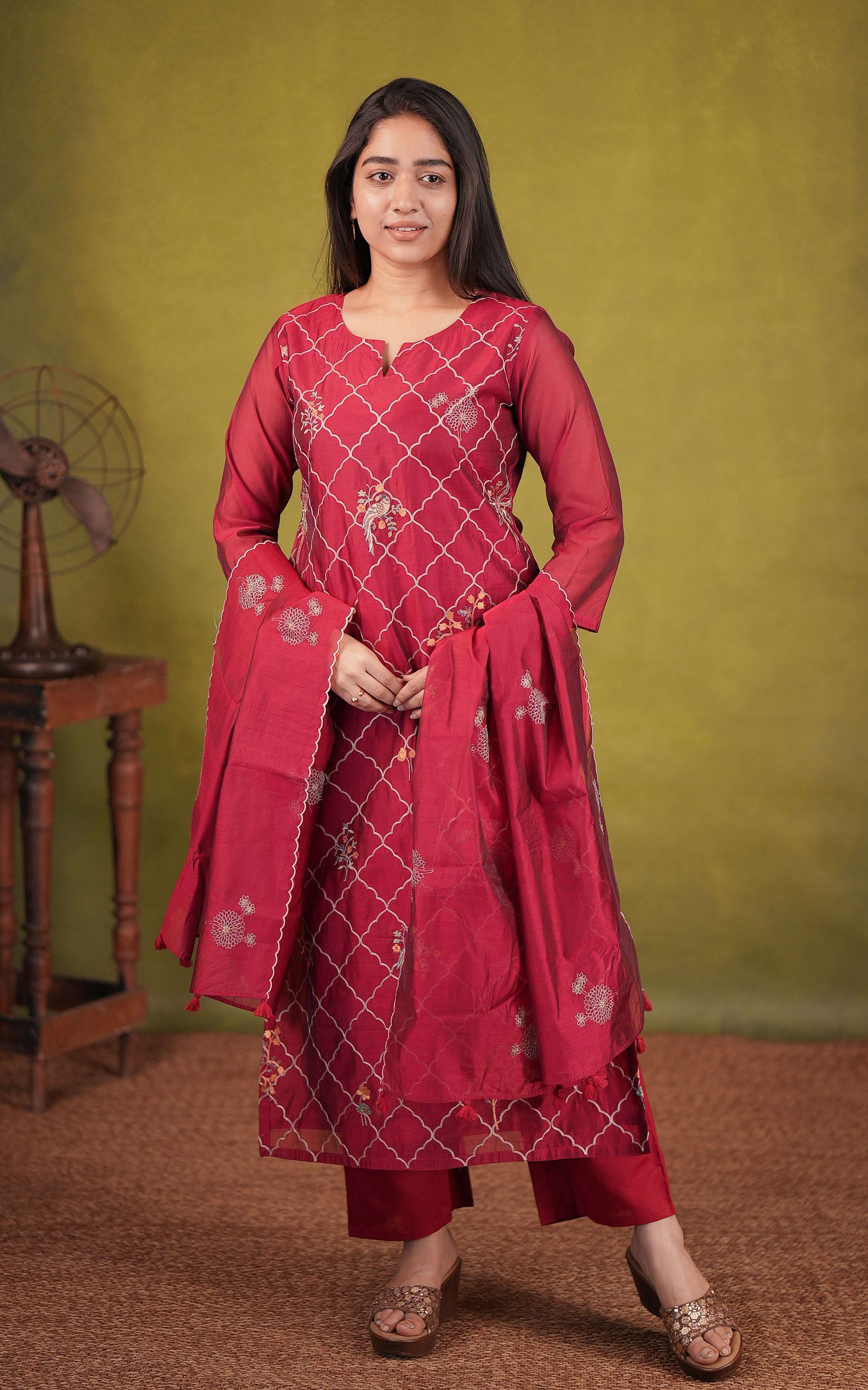 Classy Maroon Kurti Set