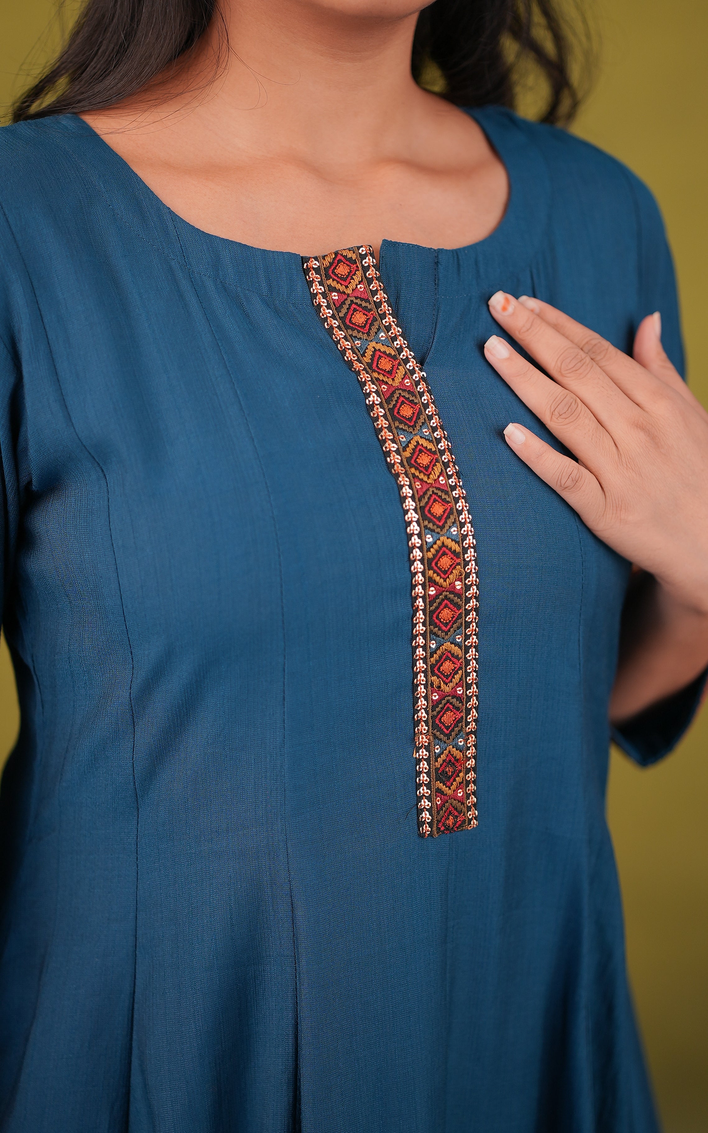 Office wear cotton flared kurti for women