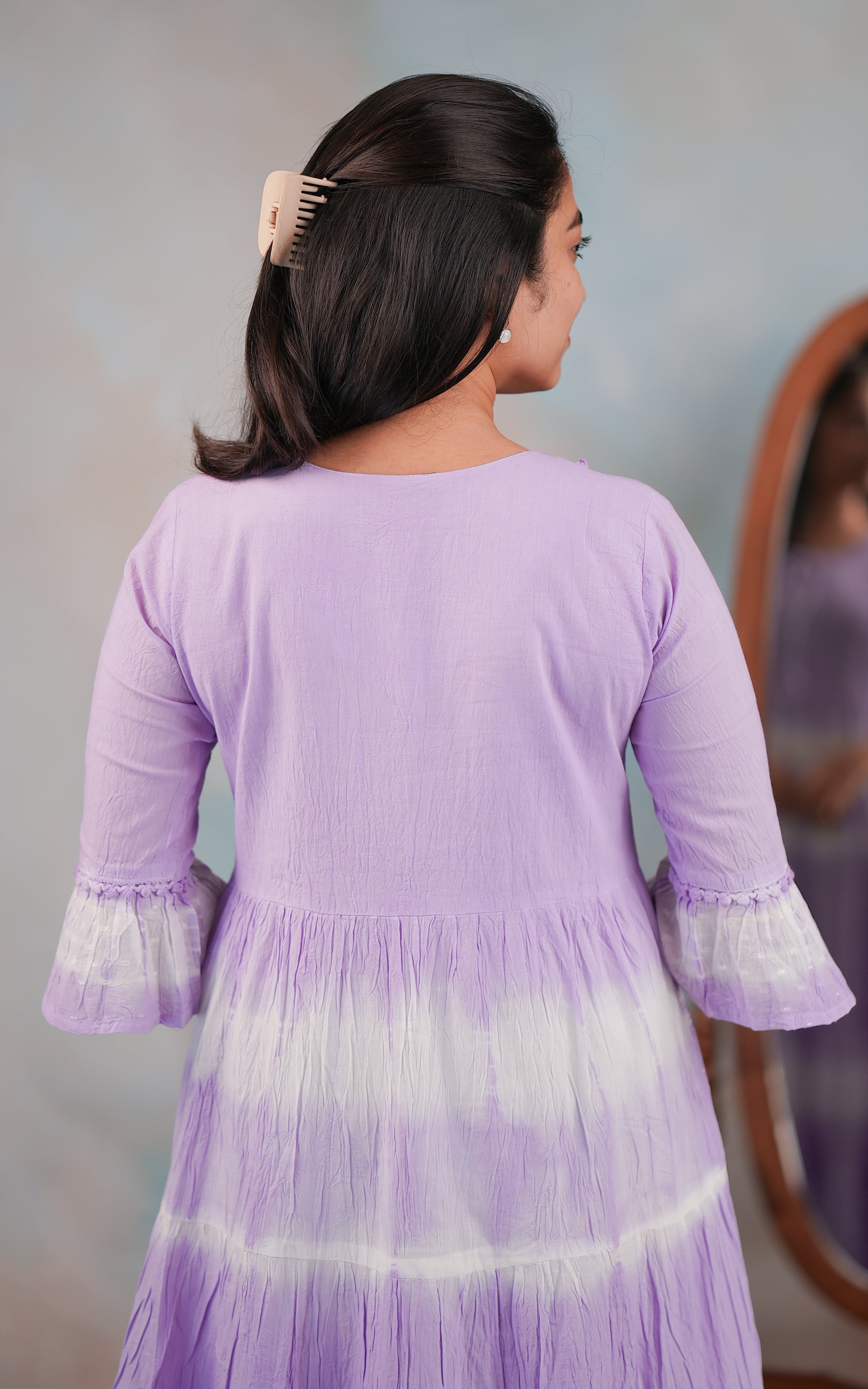 Ruffled sleeve maxi