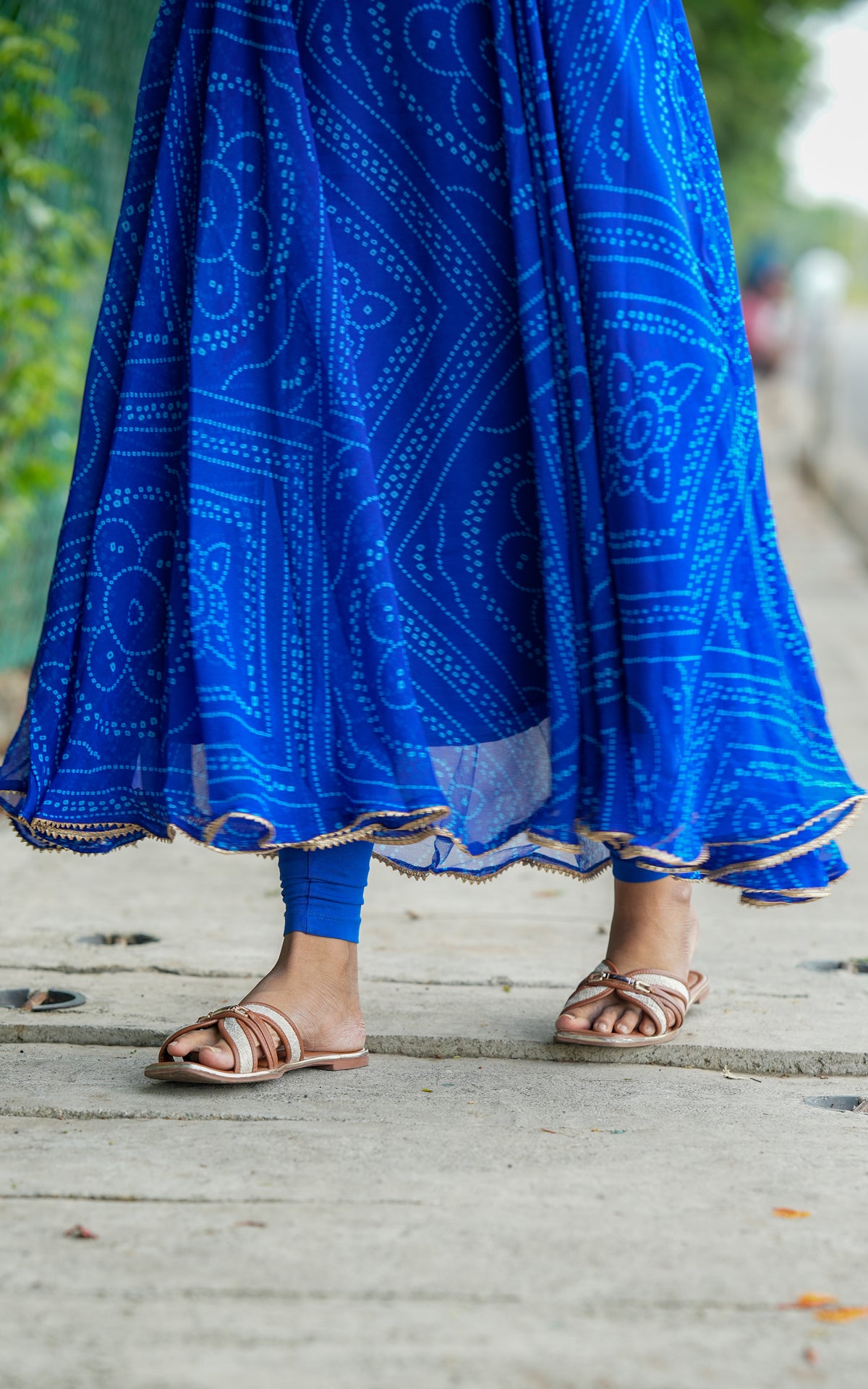 Pon Tharigai Royal Blue (Kurti+Dupatta)
