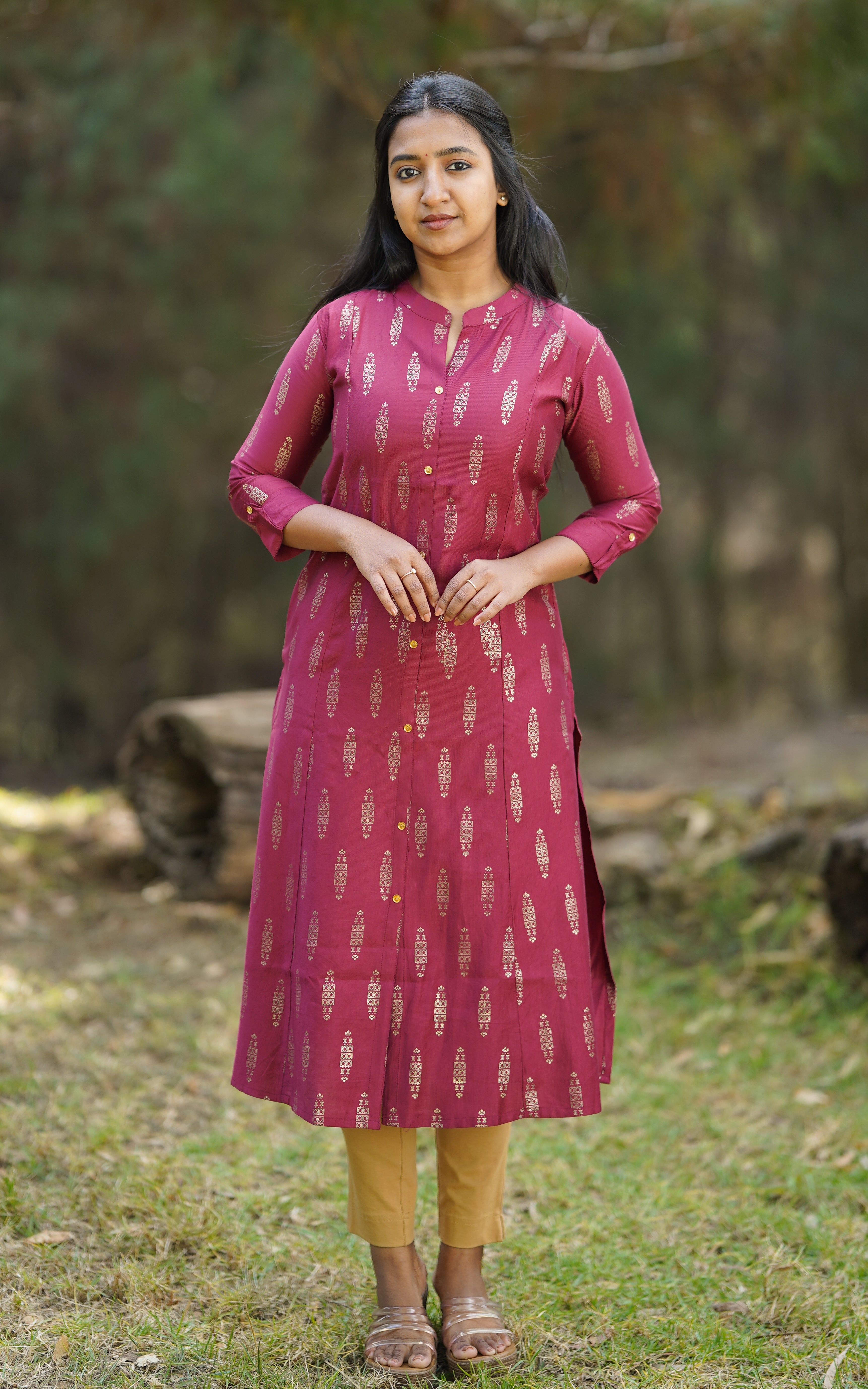  Aline Kurti with Side & Front Slit