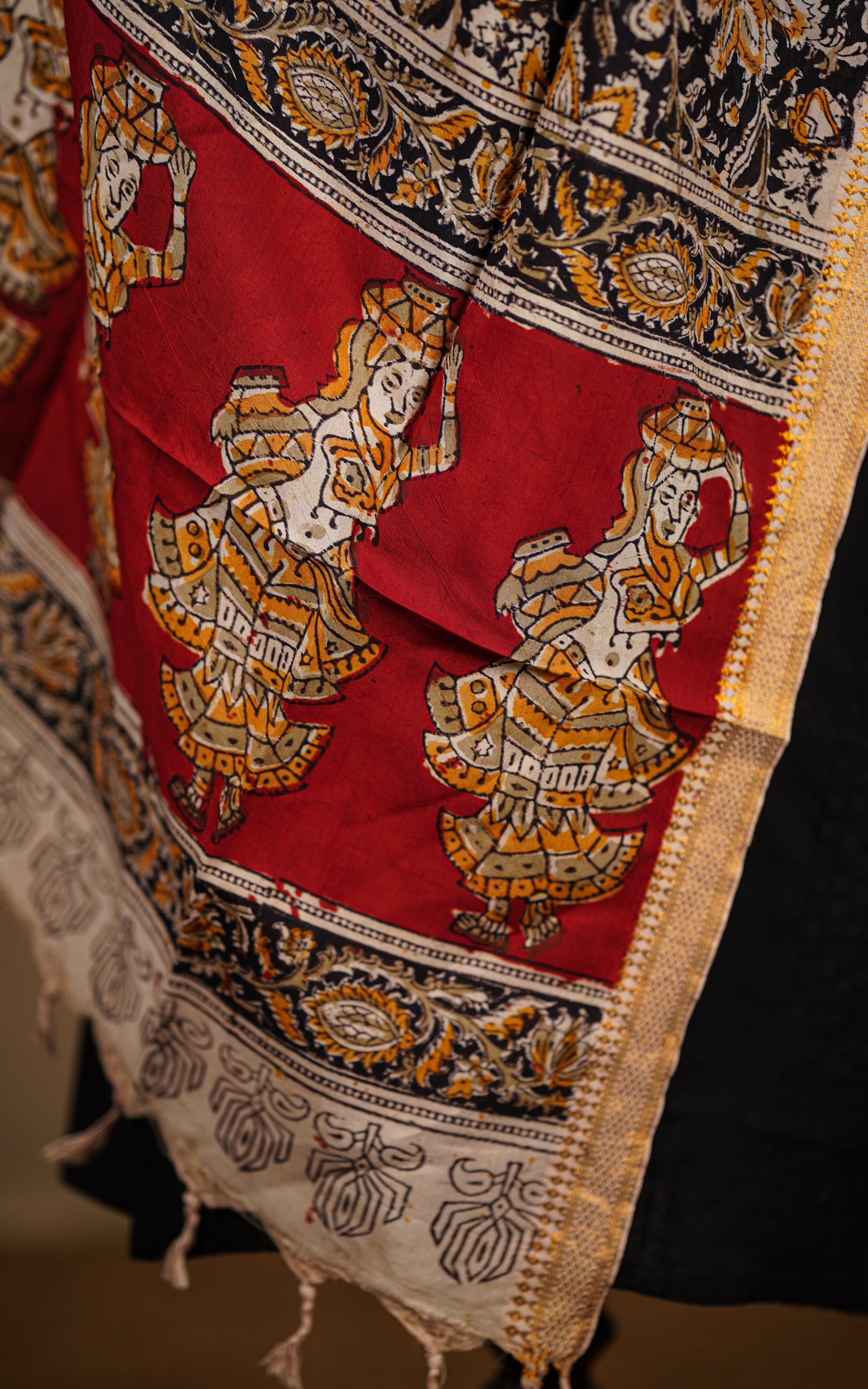 women's art silk kalamakari dupatta