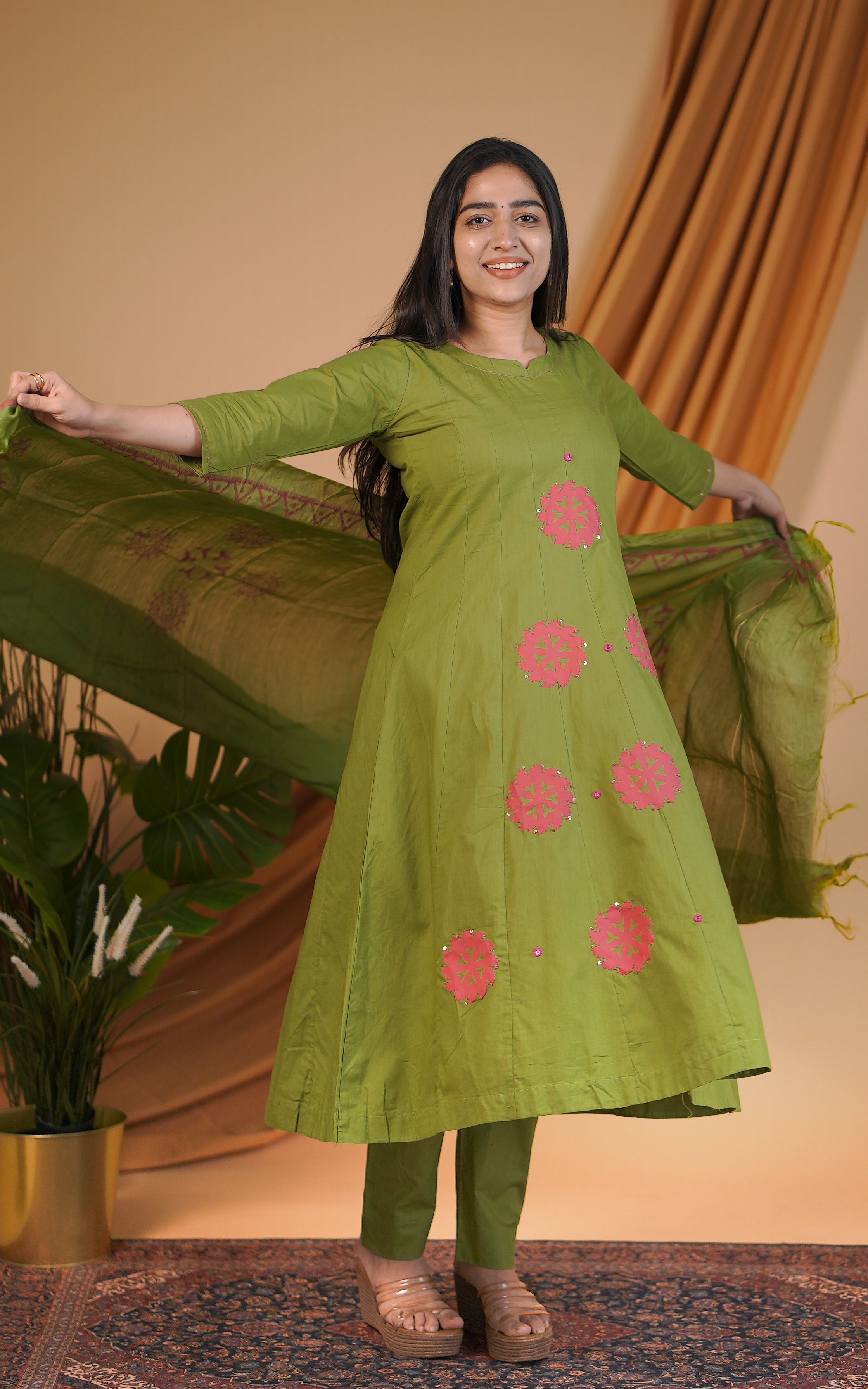 Lalitha Handblock (Kurti+Pant+Dupatta)