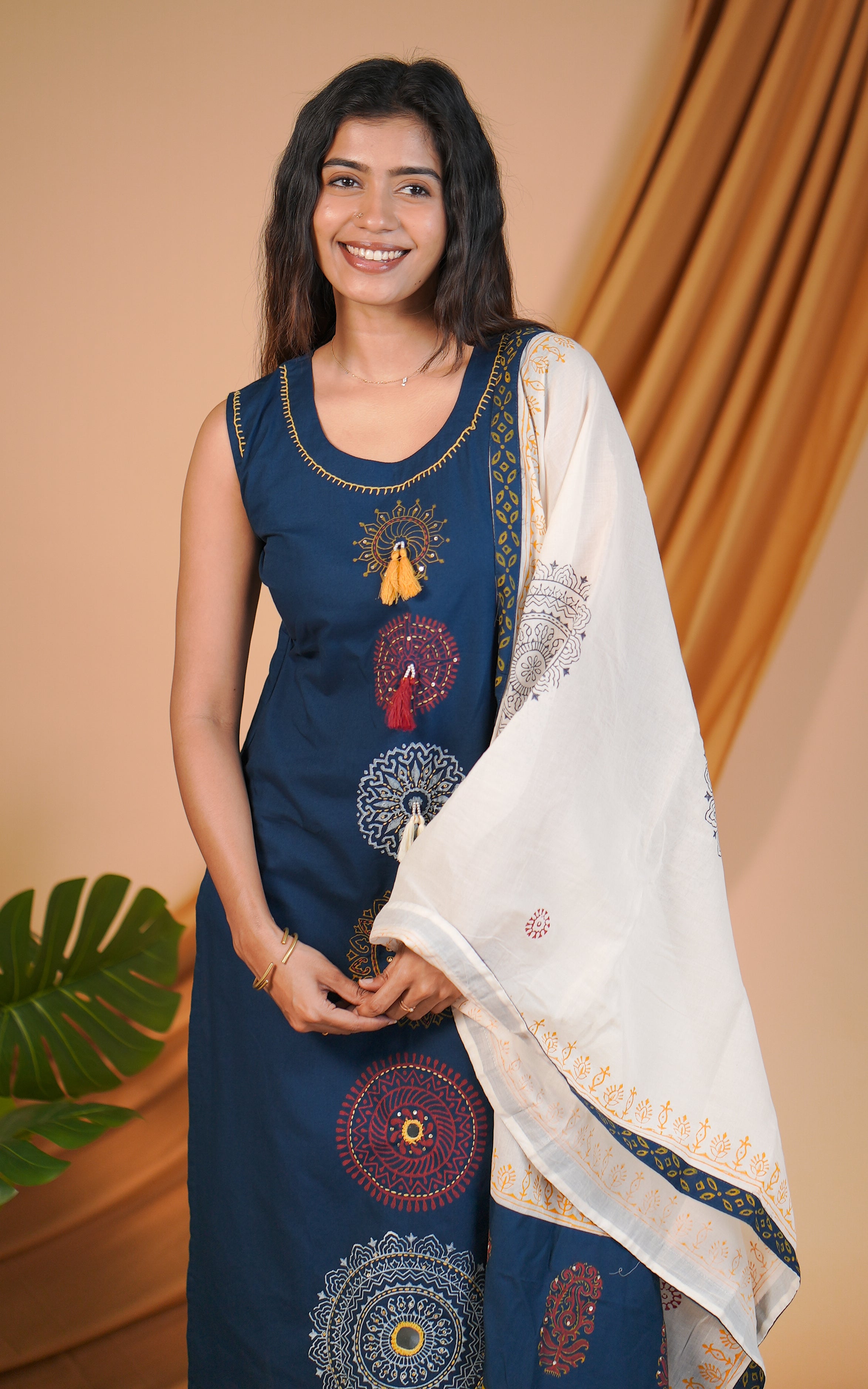 Aurumaya C Handblock (Kurti+Dupatta)