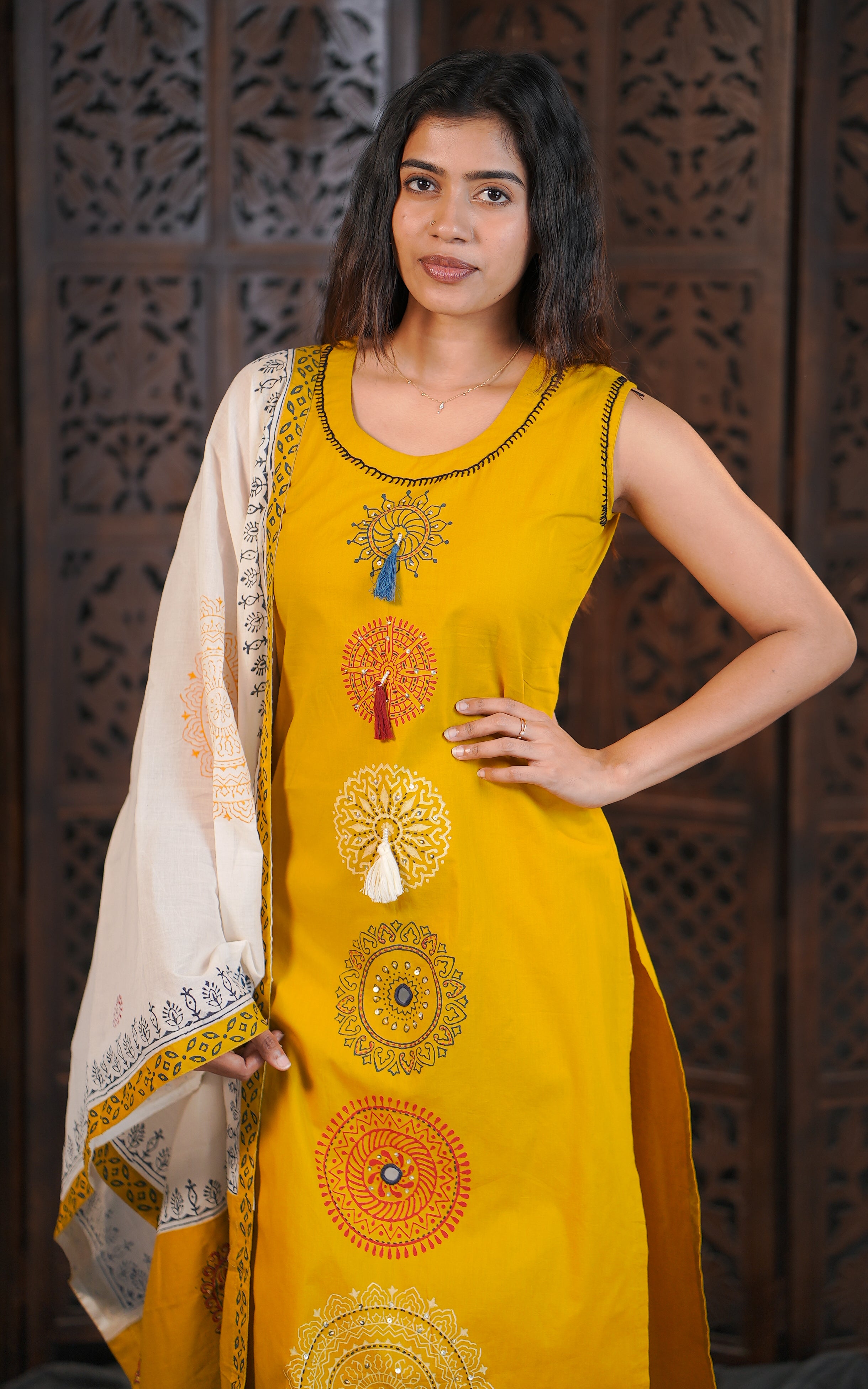 Aurumaya D Handblock (Kurti+Dupatta)