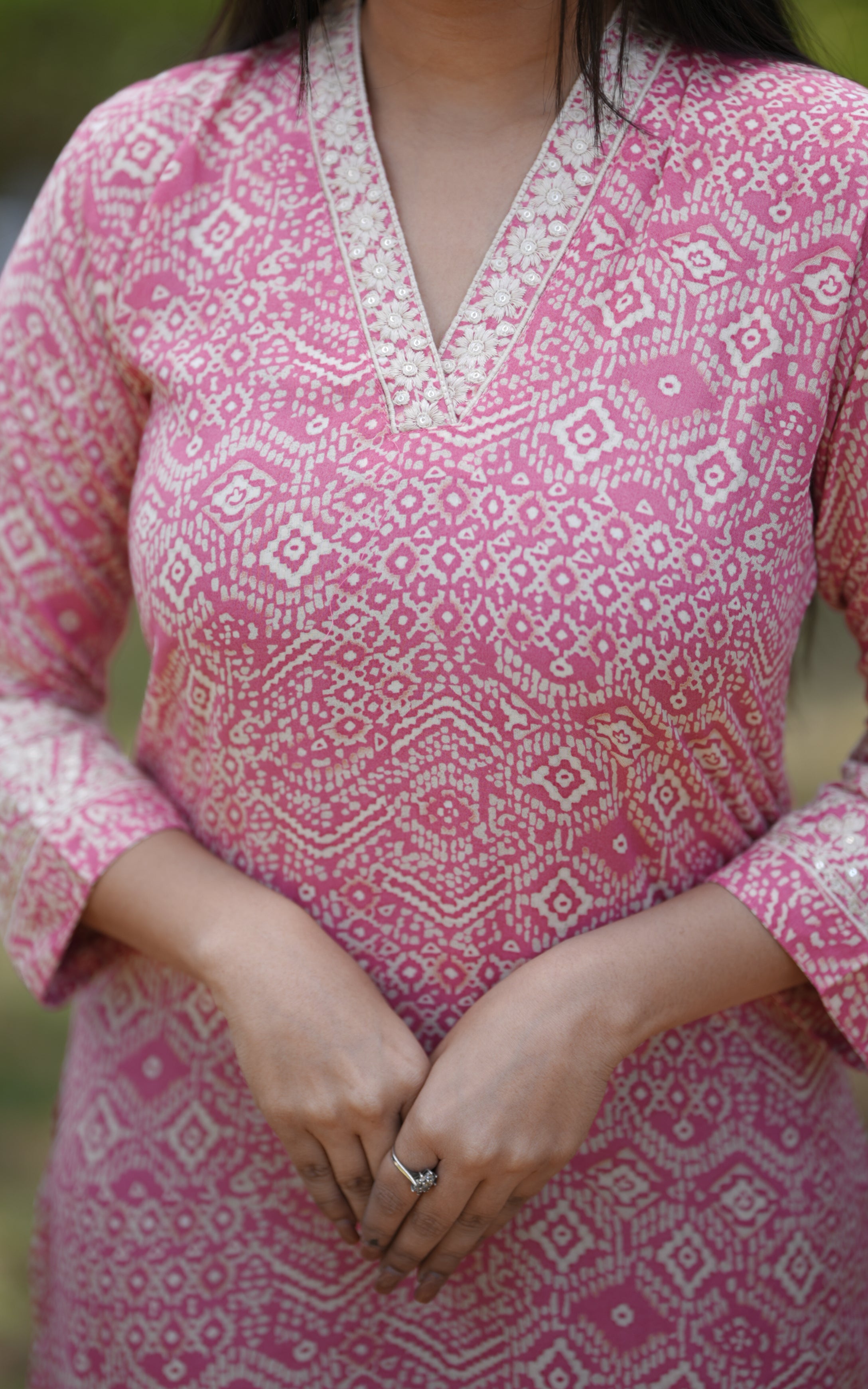 printed cotton embroidery kurti