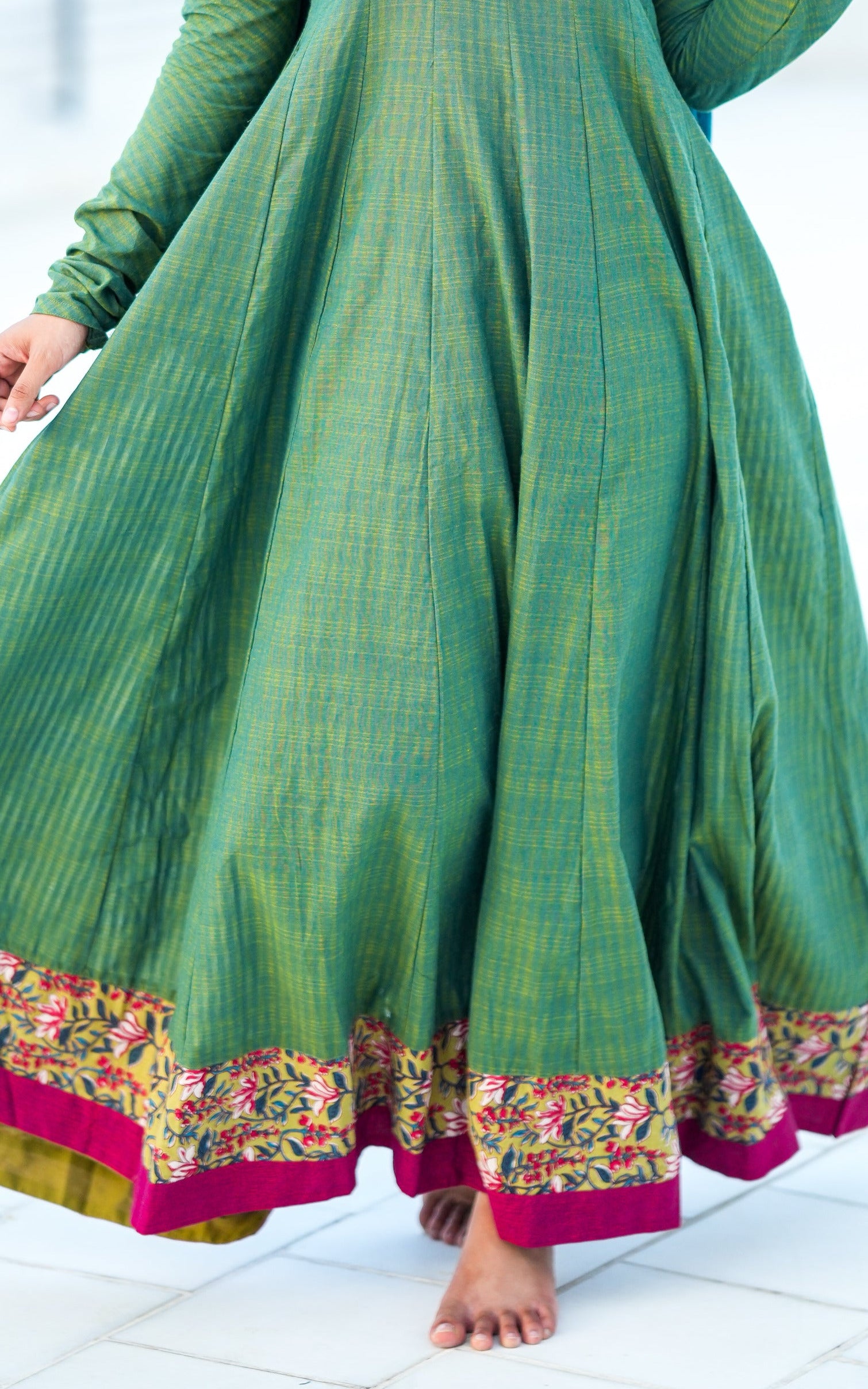 Charulatha Teal Green (Kurti+Dupatta)