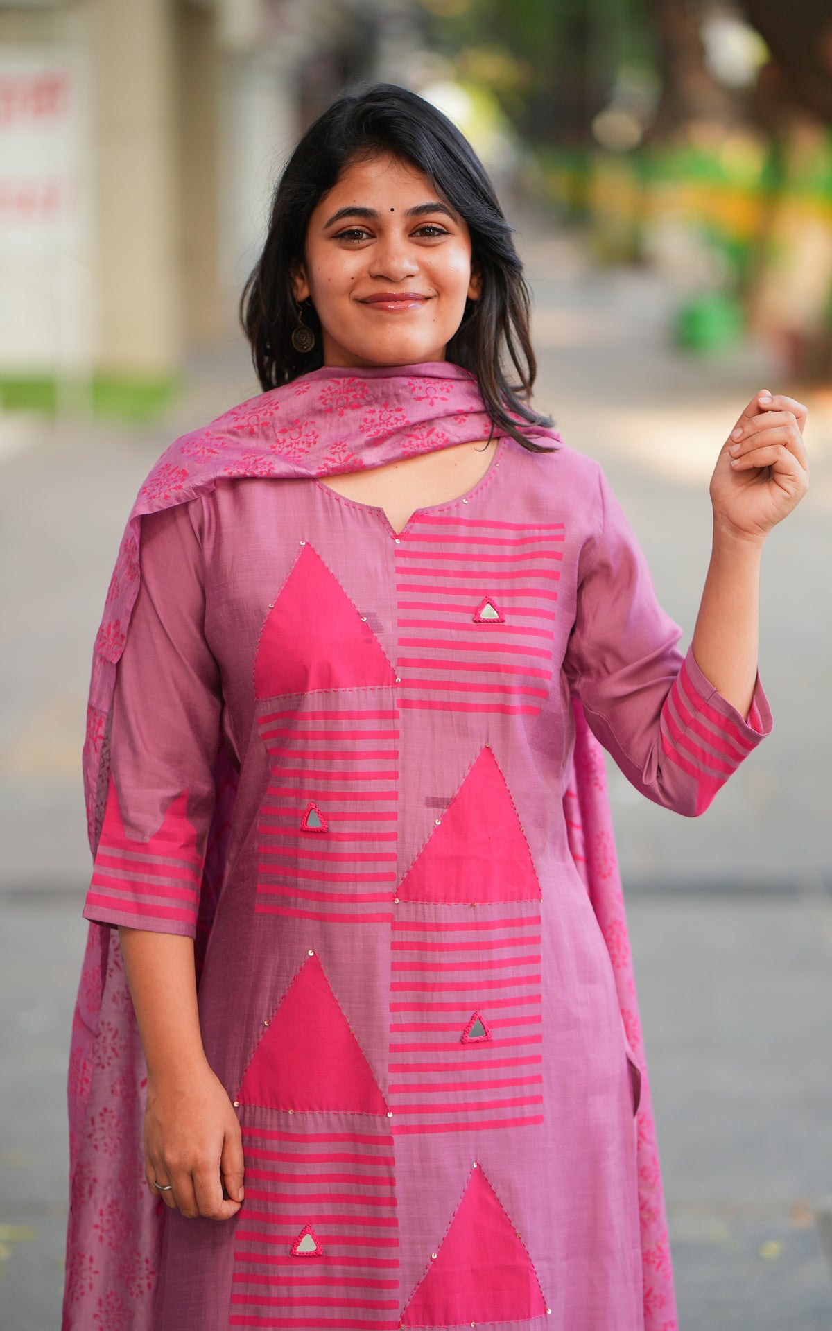 Nilaani Handblock (Kurti+Pant+Dupatta)