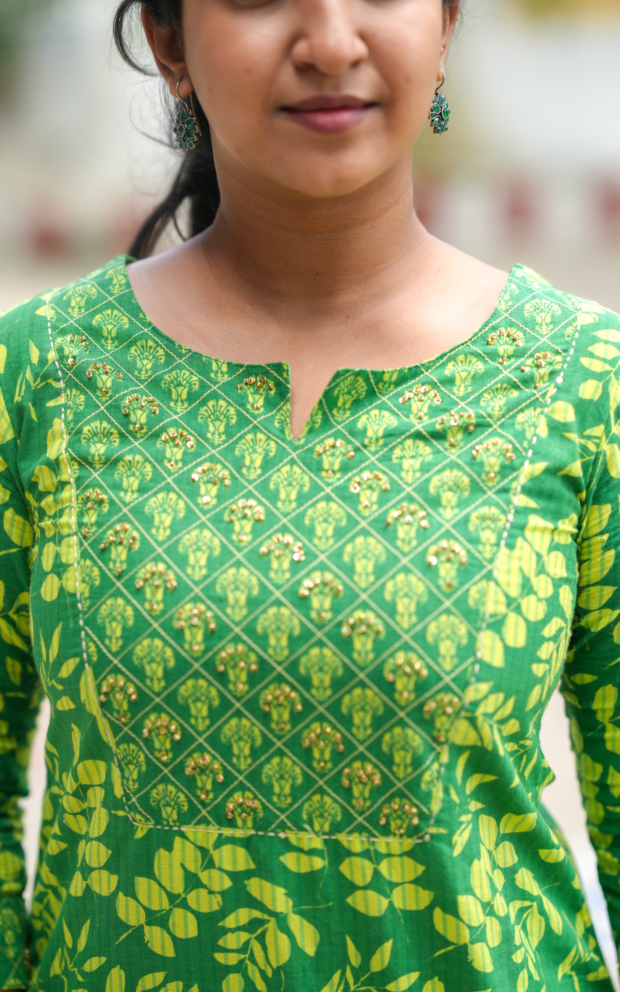 Green kurti for women