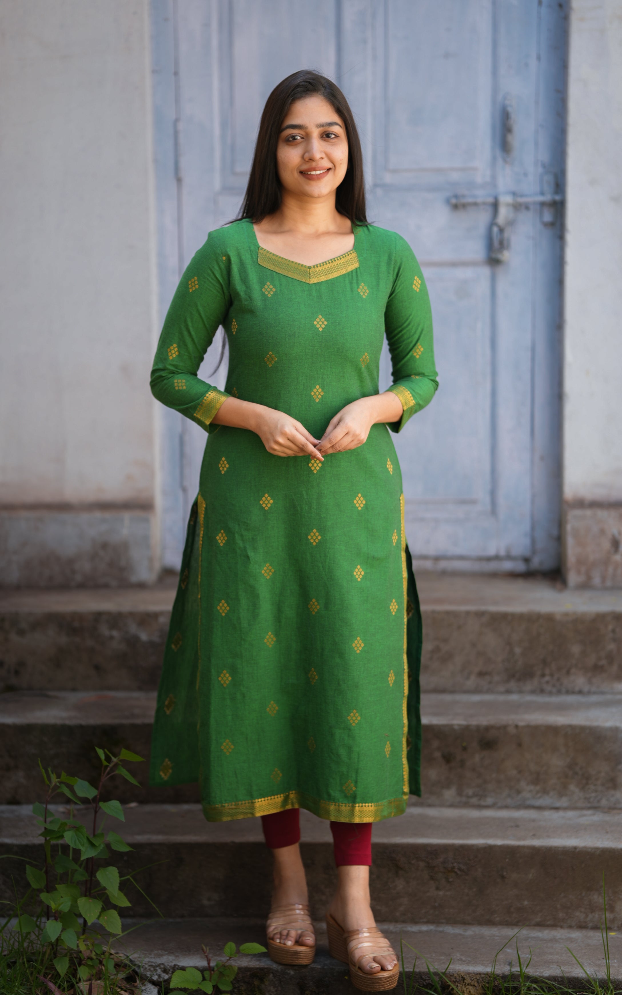 college wear kurti [green kurti]