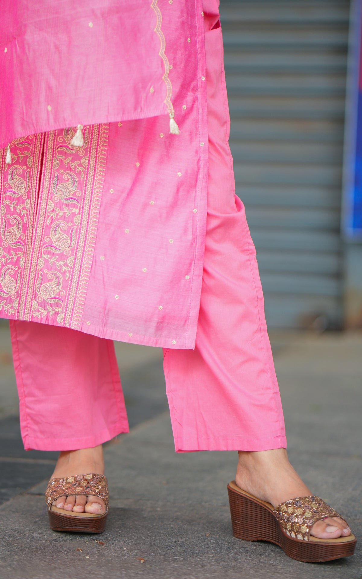 Ashmika Dusty Pink (Kurti+Pant+Dupatta)