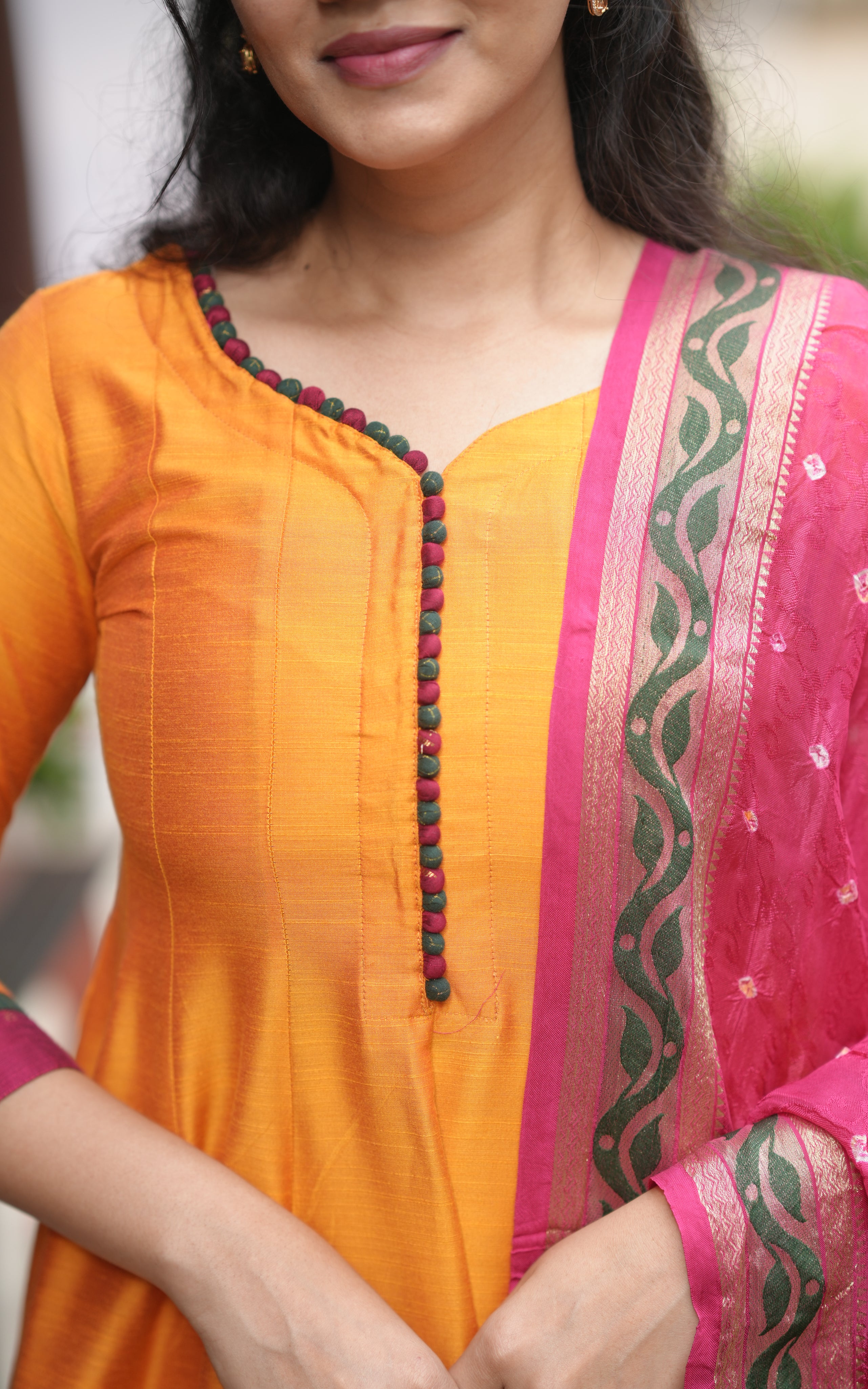 3/4th-sleeve Anarkali kurti
