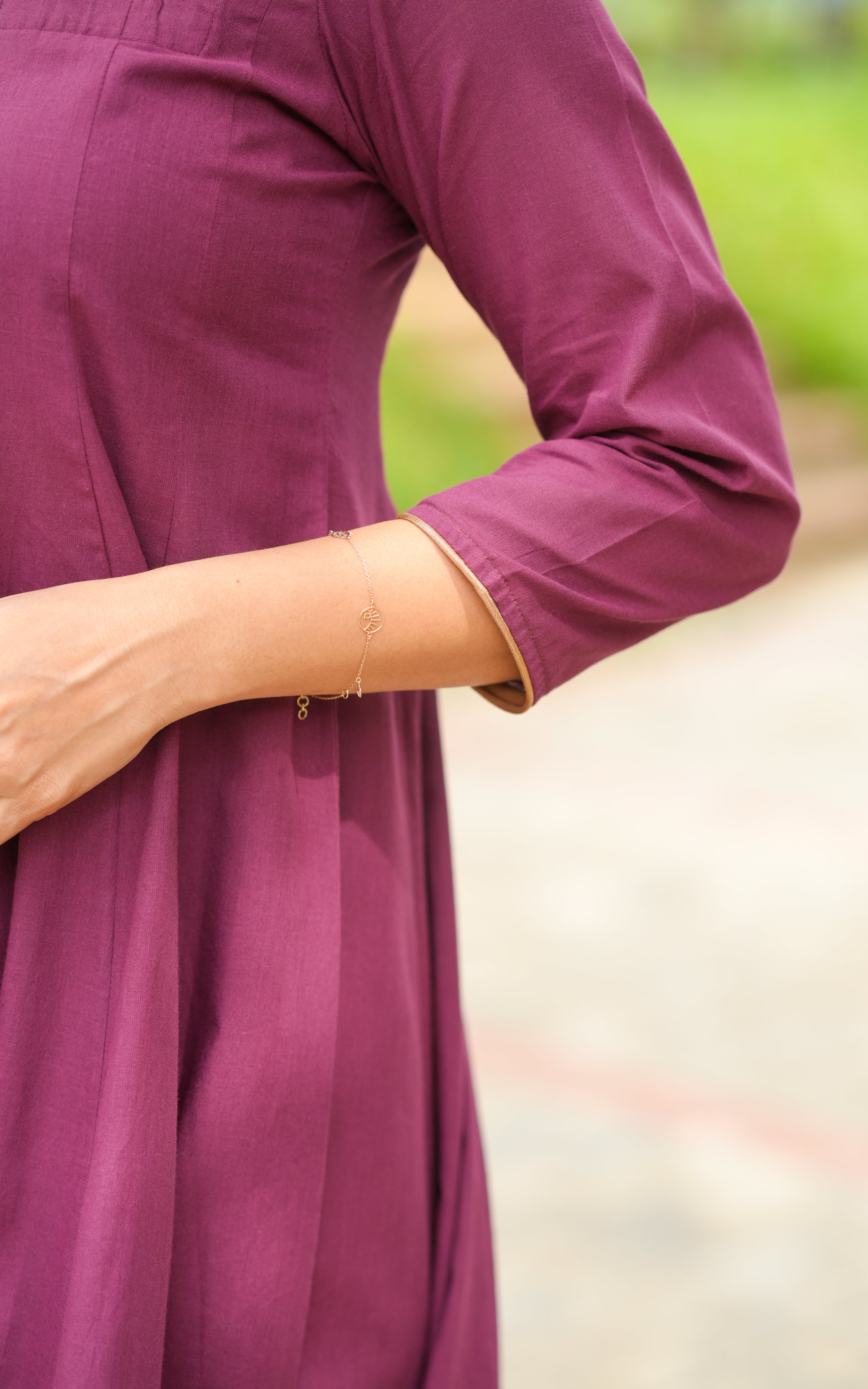 Anarkali kurti with 3/4 sleeves