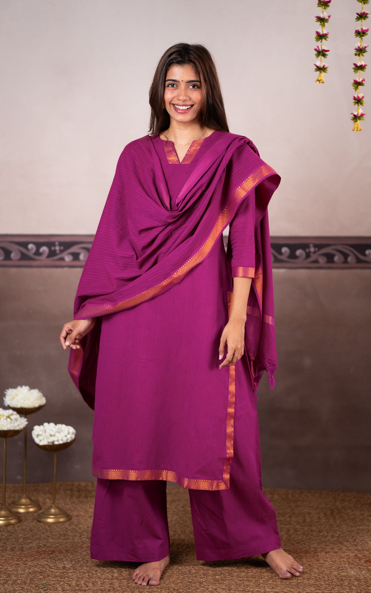 Vintage Set C (Kurti+Pant+Dupatta)