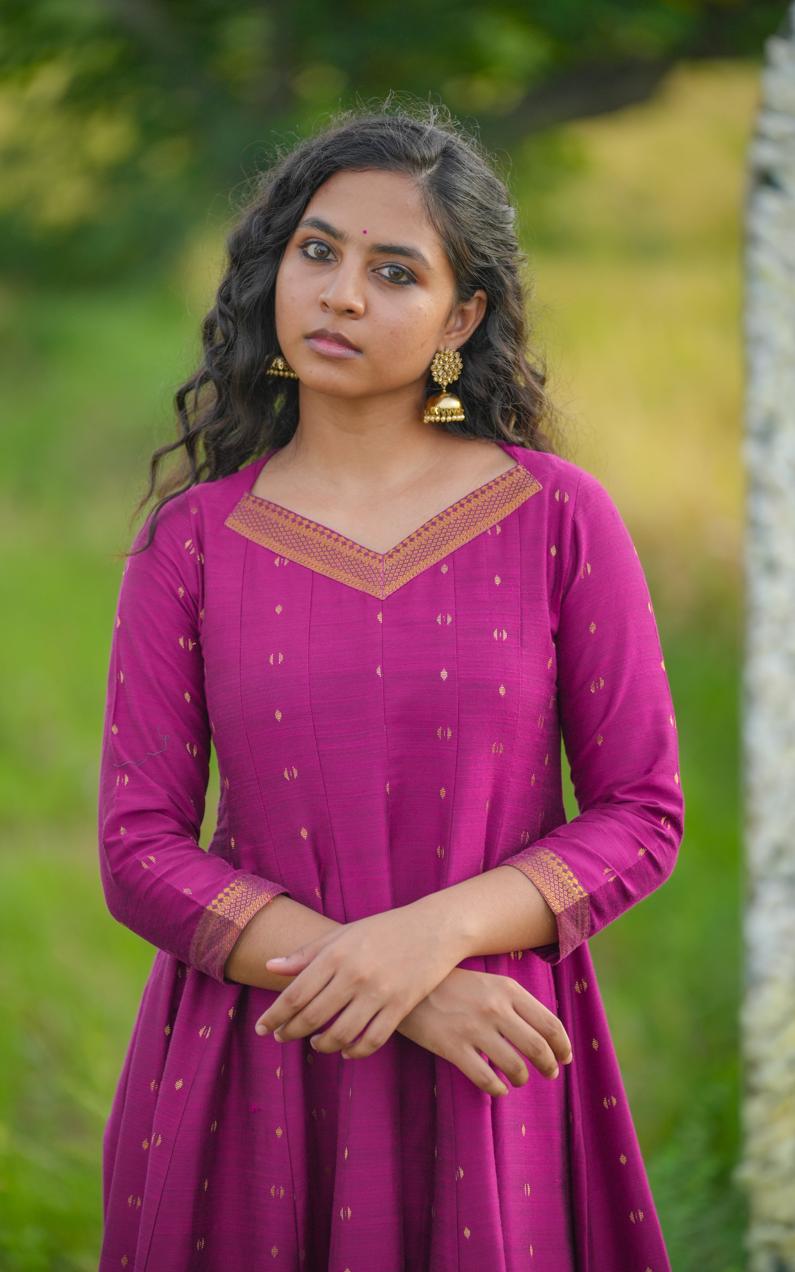 pink color anarkali for women