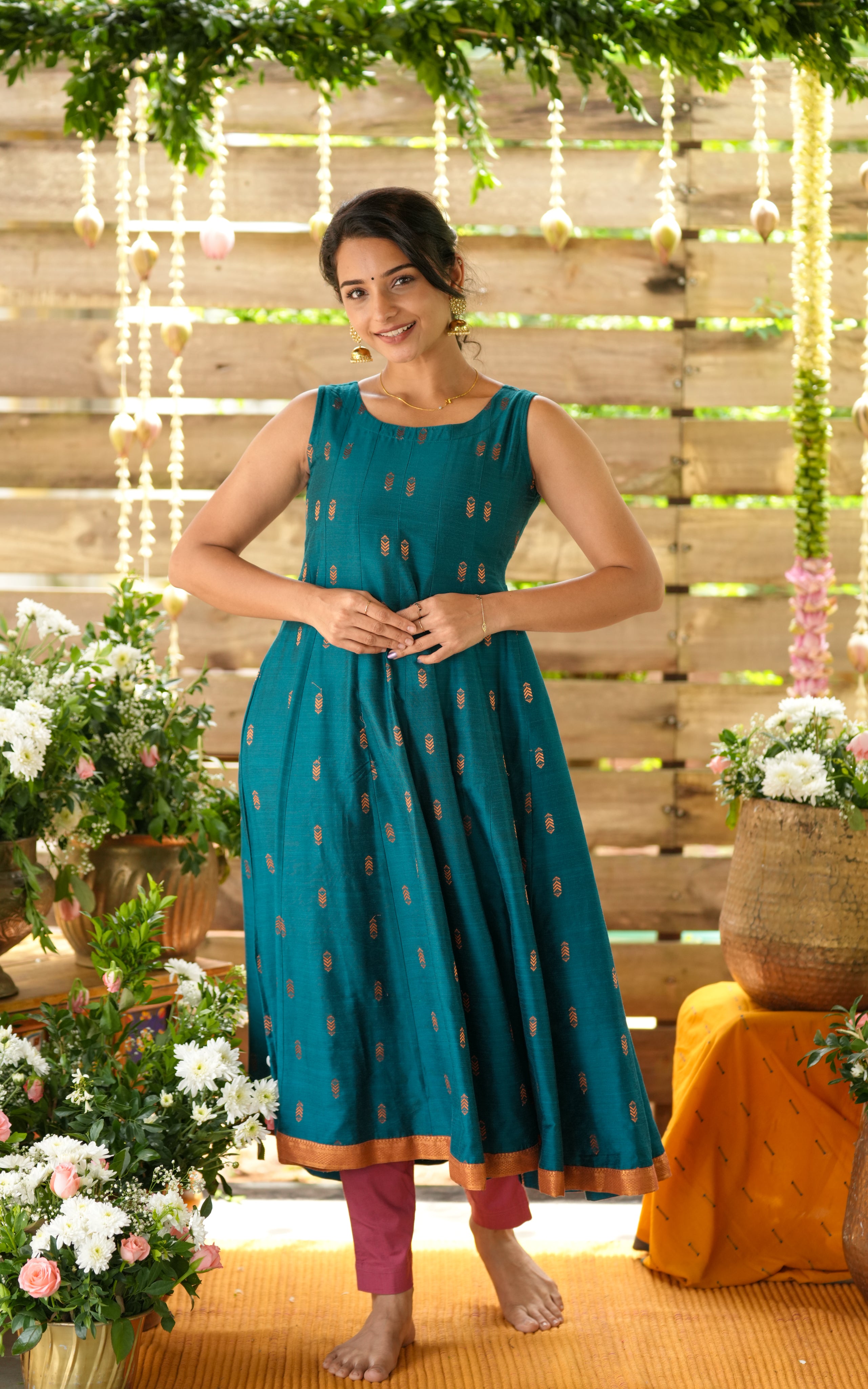 Anarkali kurti with churidar