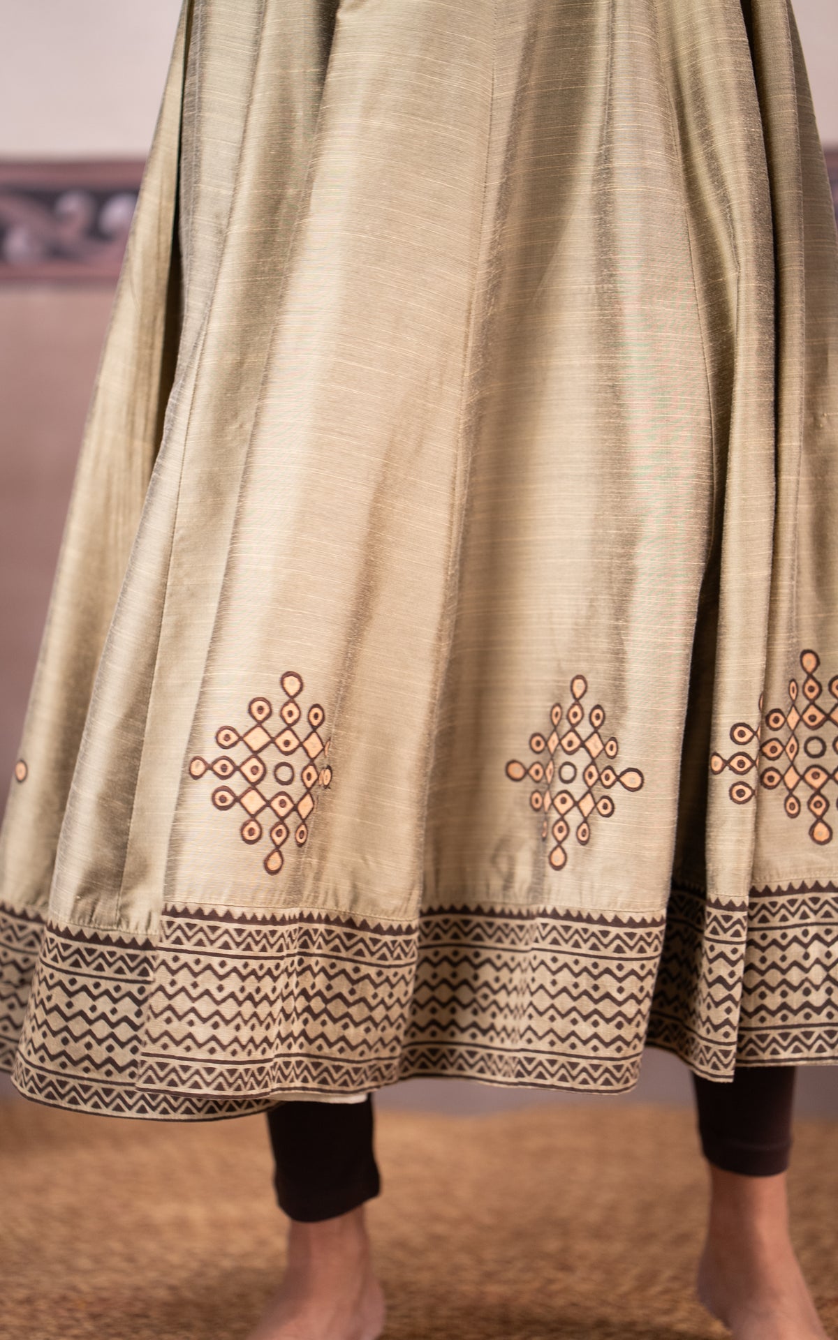 Kolangal Grey (Kurti+Dupatta)