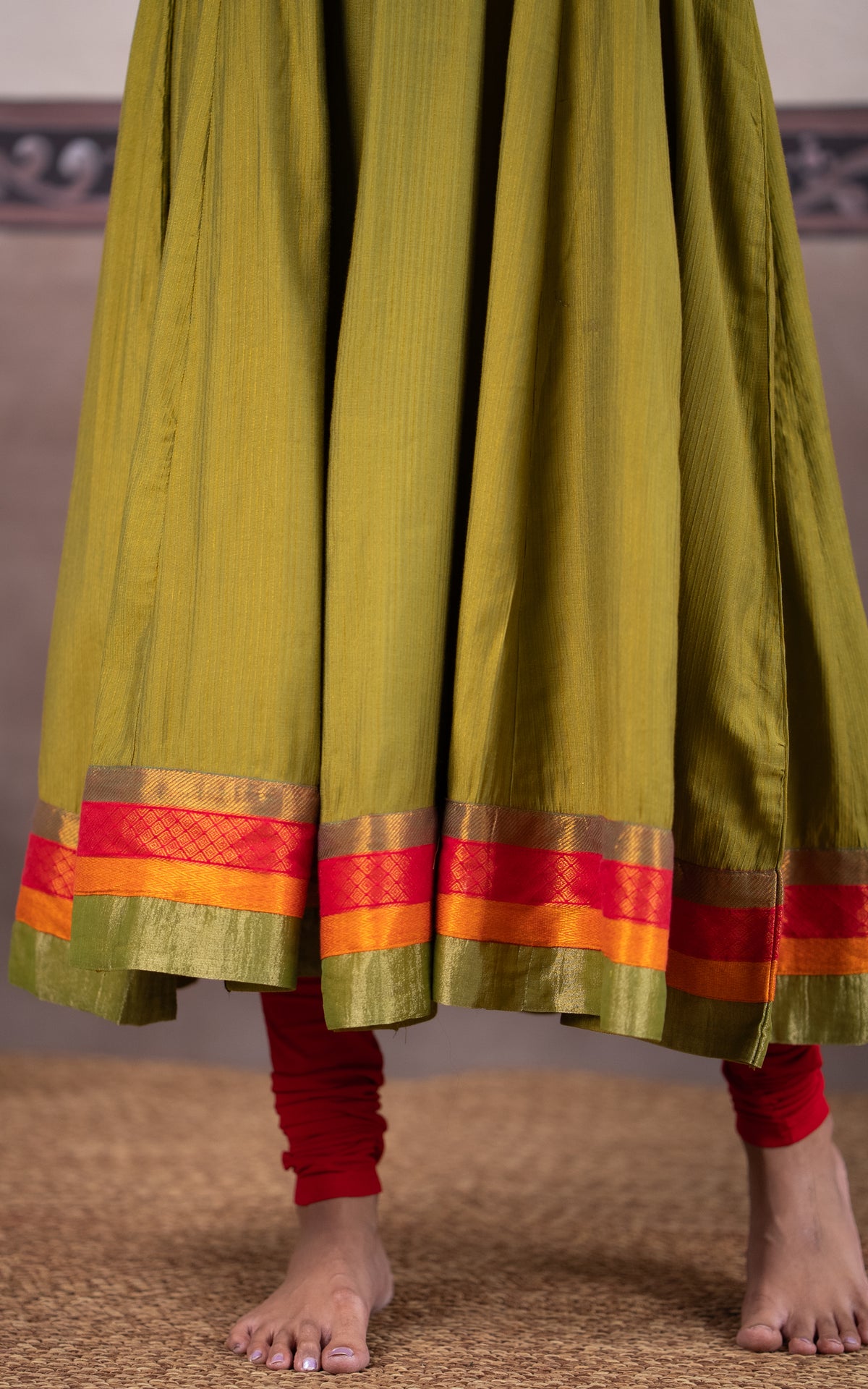 Mehendi Green and Shimmer (Kurti+Dupatta)