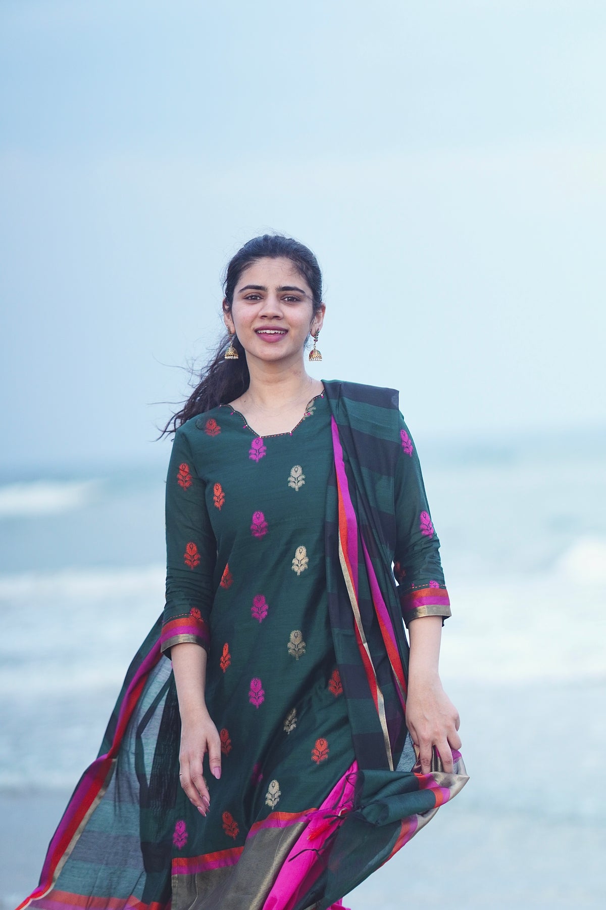 Nalavenba Green (Kurti+Dupatta)