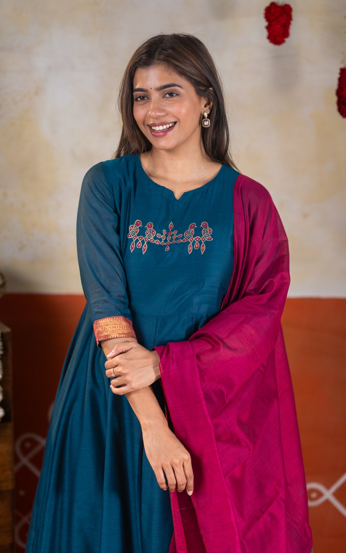 Vintage Vizha Kolam C (Kurti+Dupatta)
