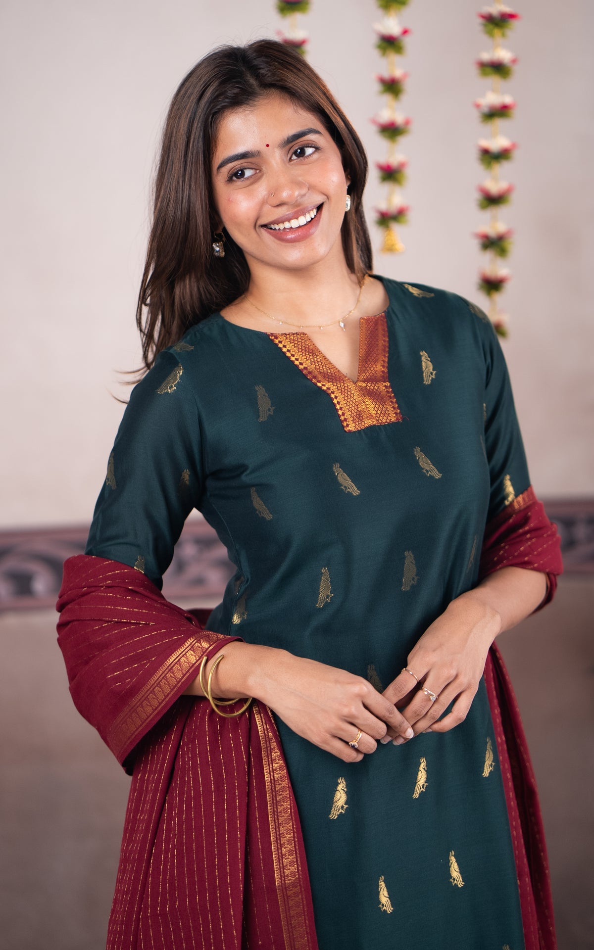 Mayil Green (Kurti+Dupatta)