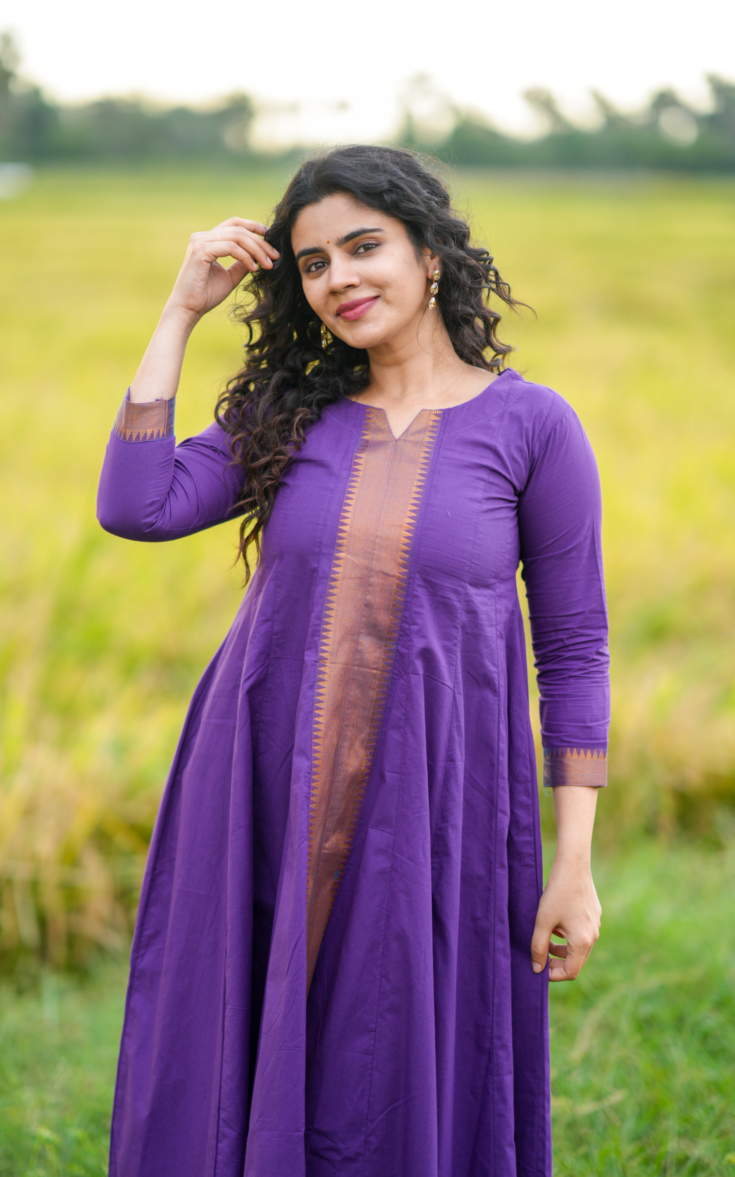 3/4th-sleeve Anarkali kurti