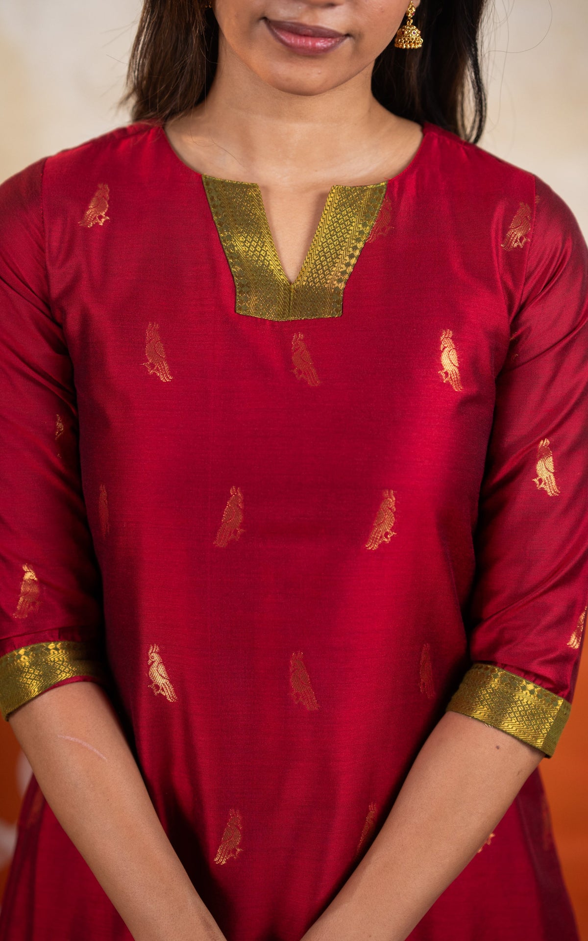 Mayil Red (Kurti+Dupatta)