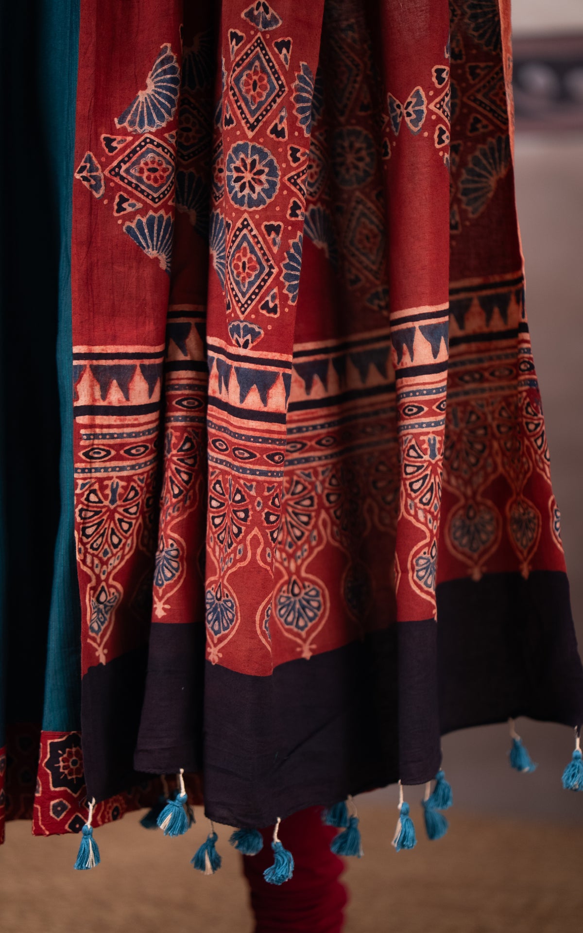 Rust and Teal (Kurti+Dupatta)