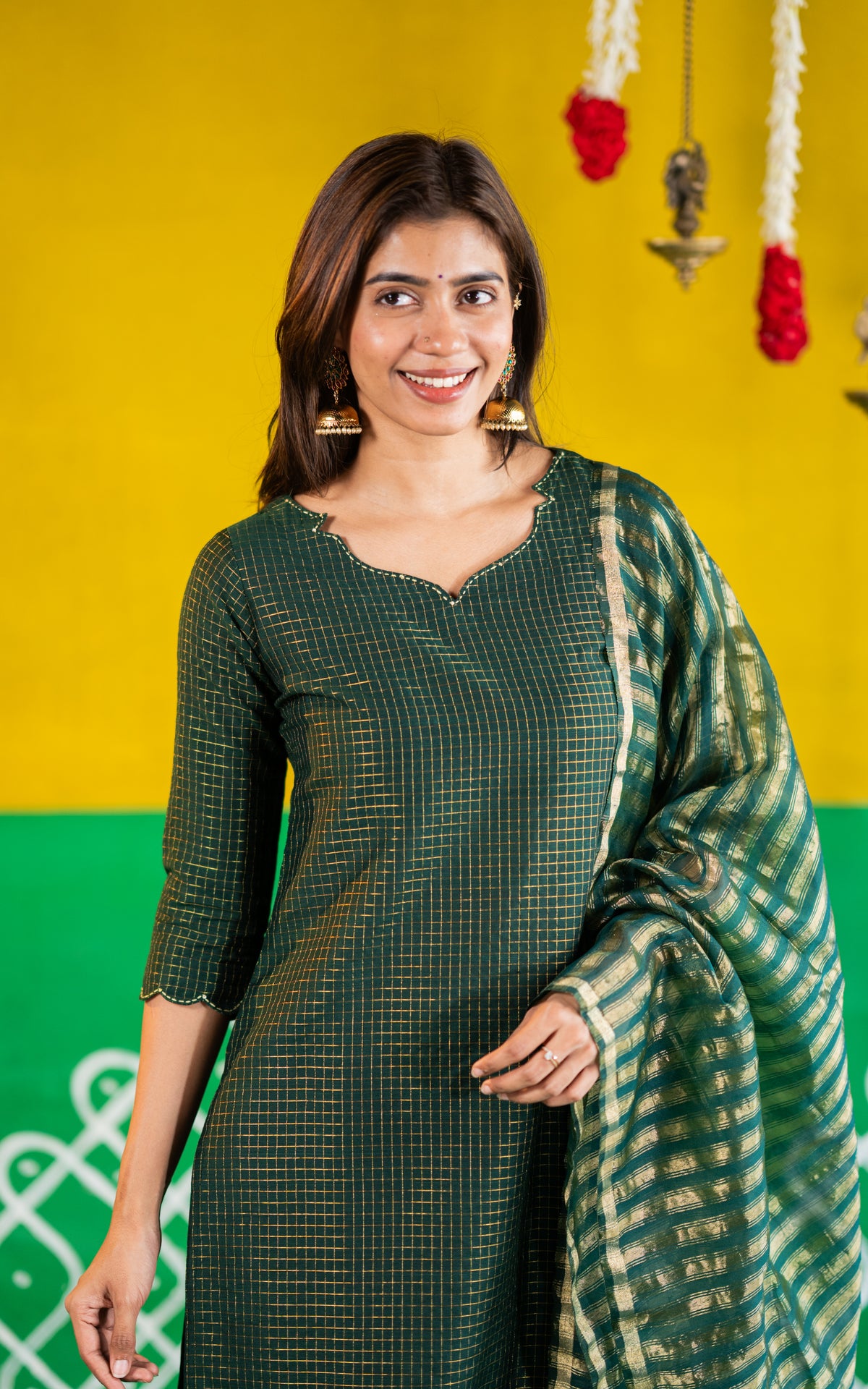 Narumugai Green (Kurti+Dupatta)