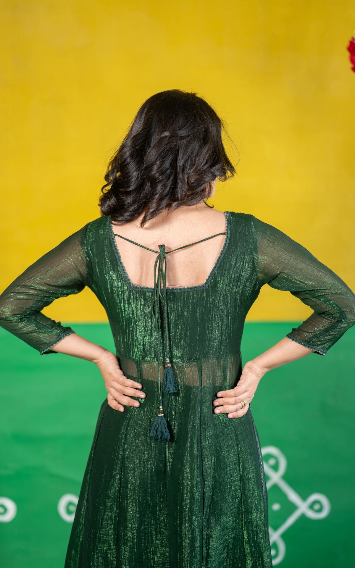 Sparkling Plain Green (Kurti+Pant+Dupatta)