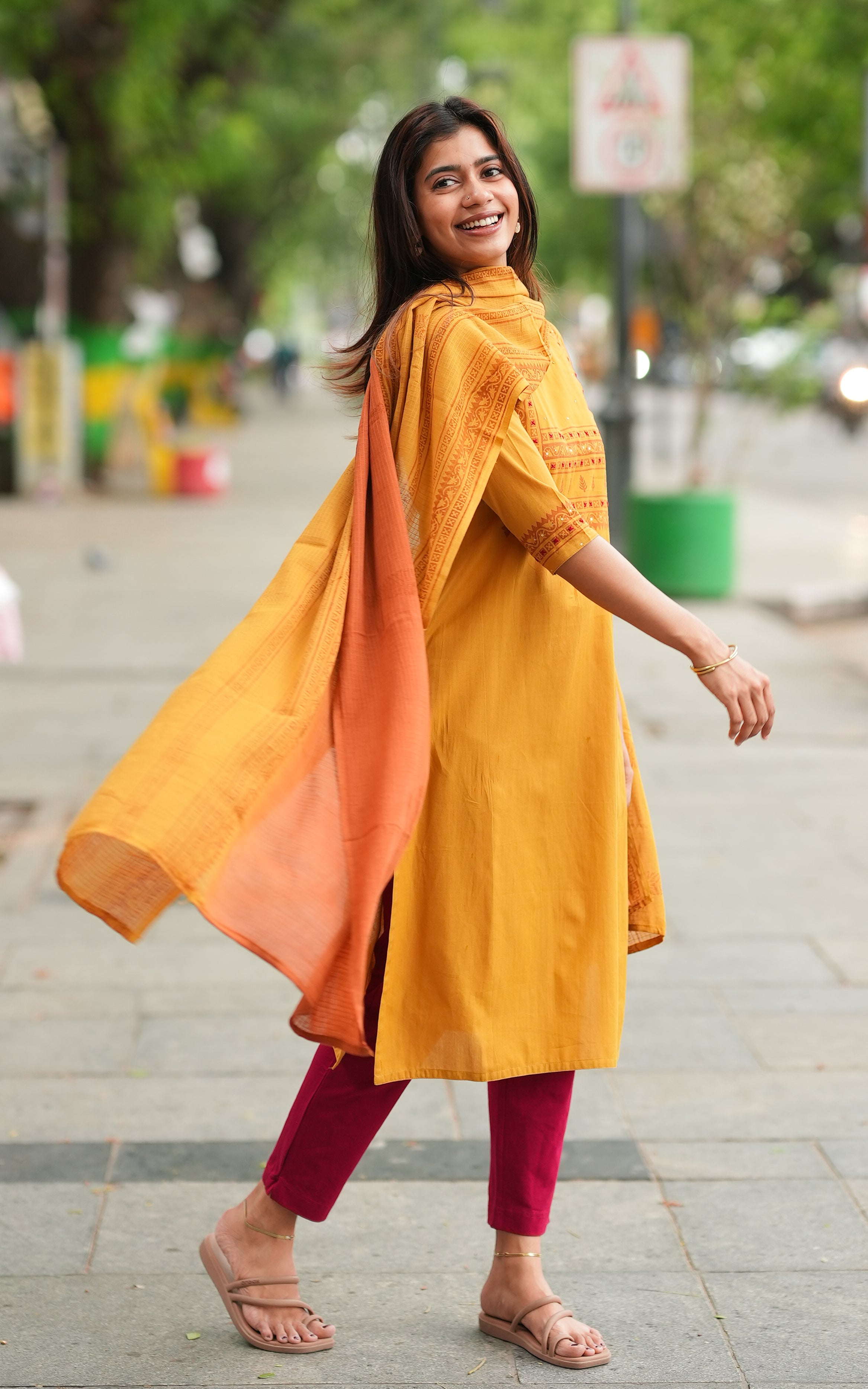 Miranjana Mustard (Kurti+Dupatta)