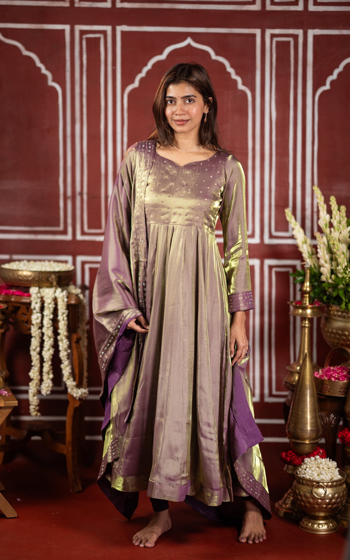 Diwali Evening Dual Tone B (Kurti+Dupatta)