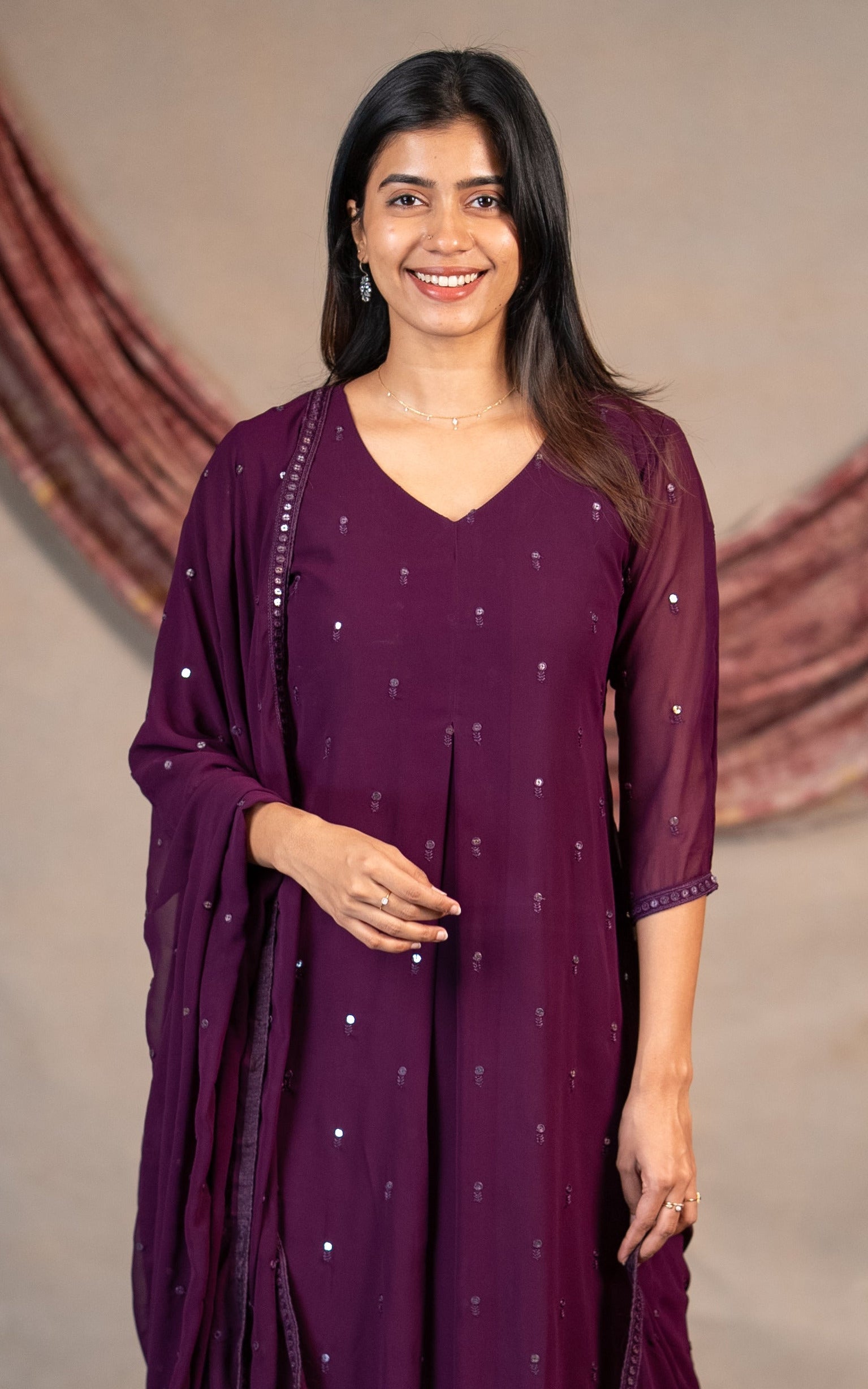 Yatra Purple (Kurti+Dupatta)