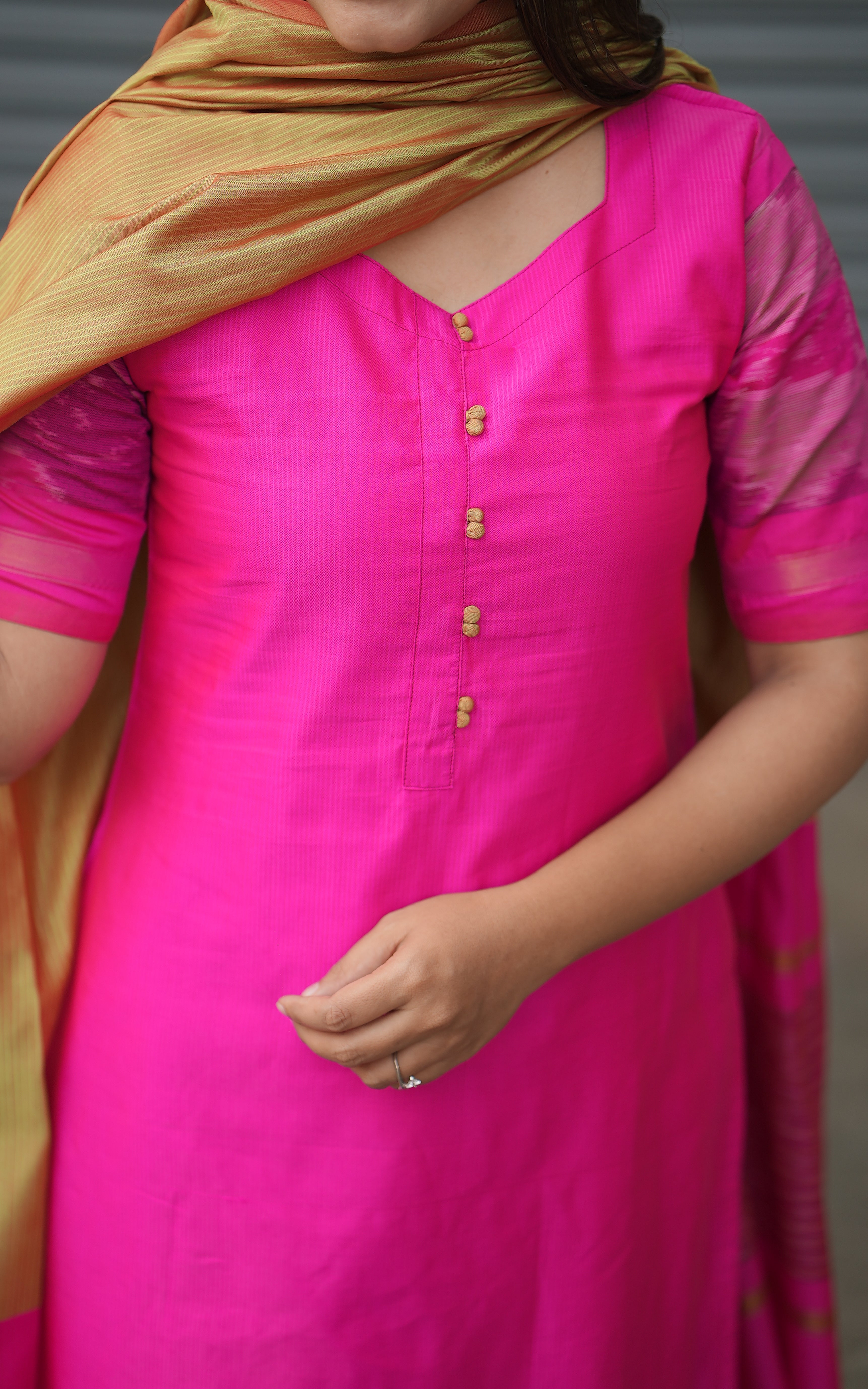 pink pant kurti and dupatta 
