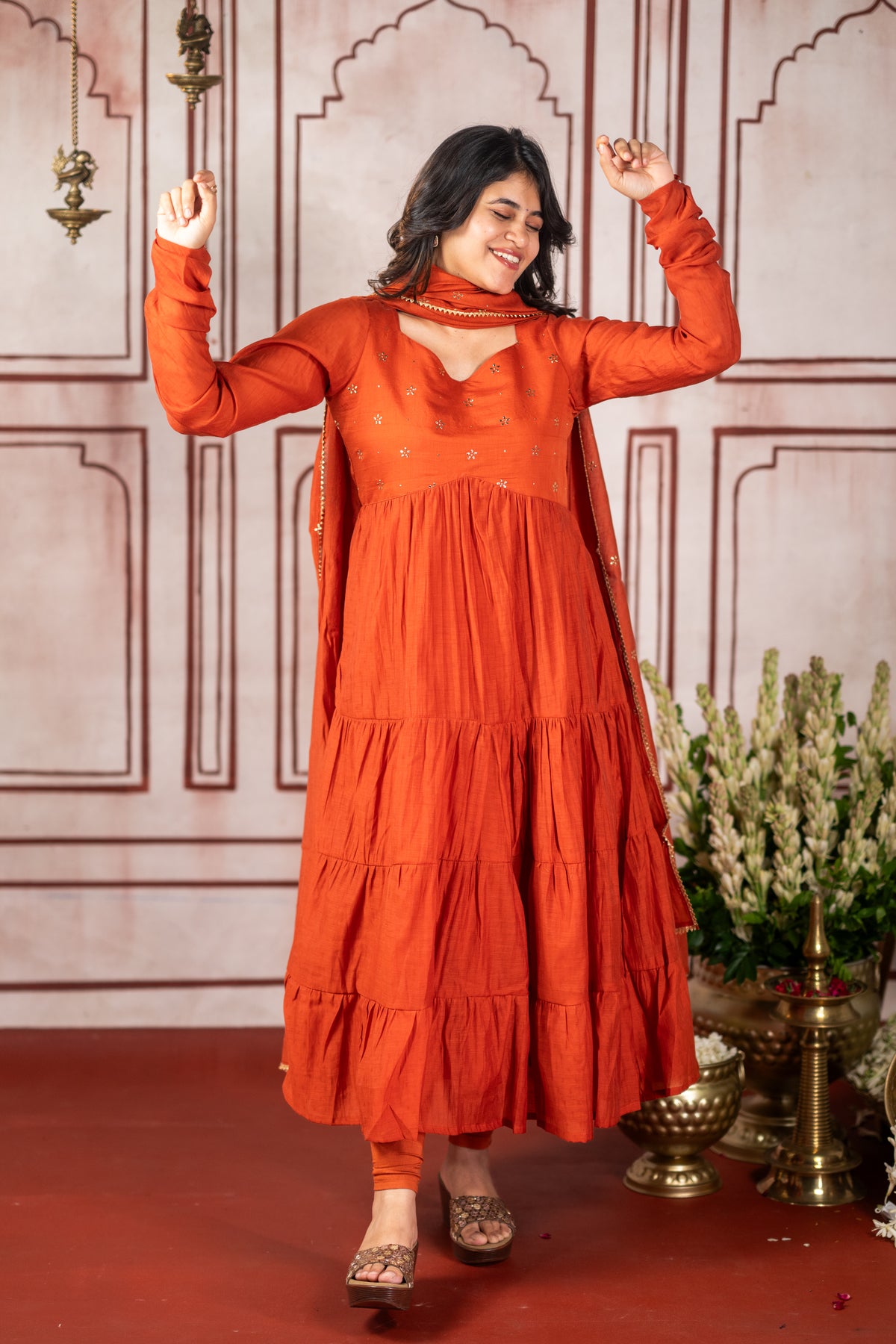 Mukaish work inspired B (Kurti+Dupatta)