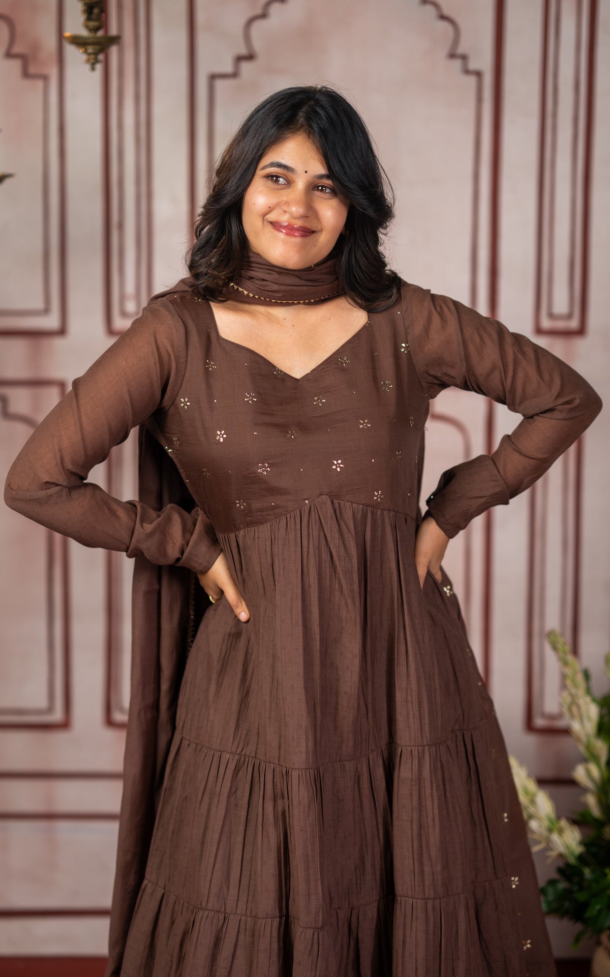 Mukaish work inspired E (Kurti+Dupatta)