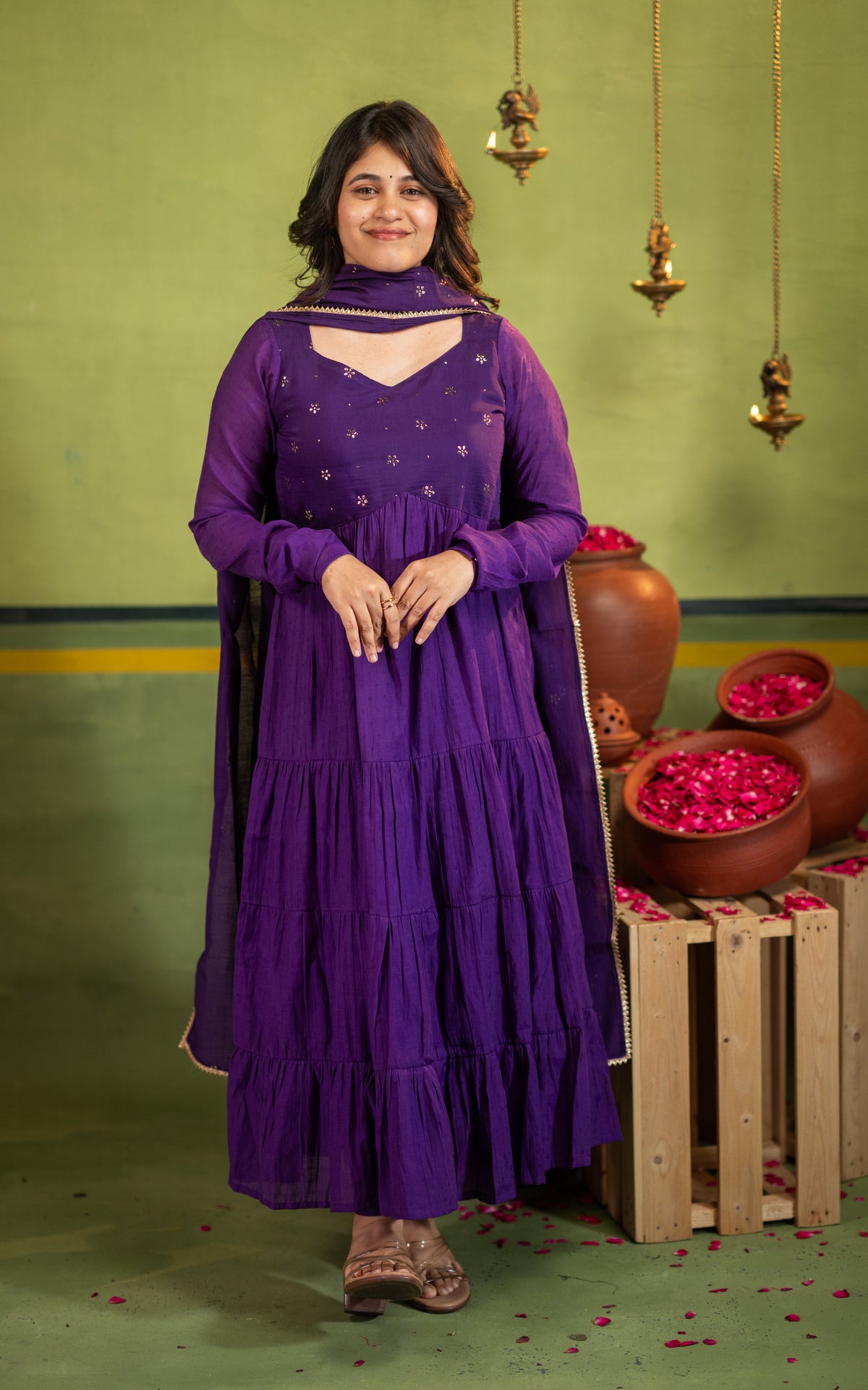 Mukaish work inspired D (Kurti+Dupatta)