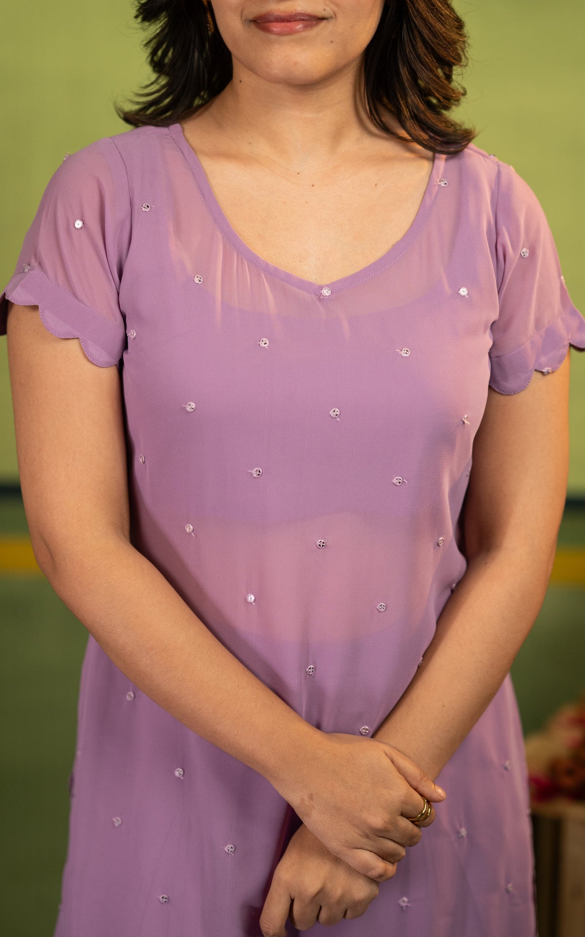Minnale Petals Lavender (Kurti+Pant+Dupatta)