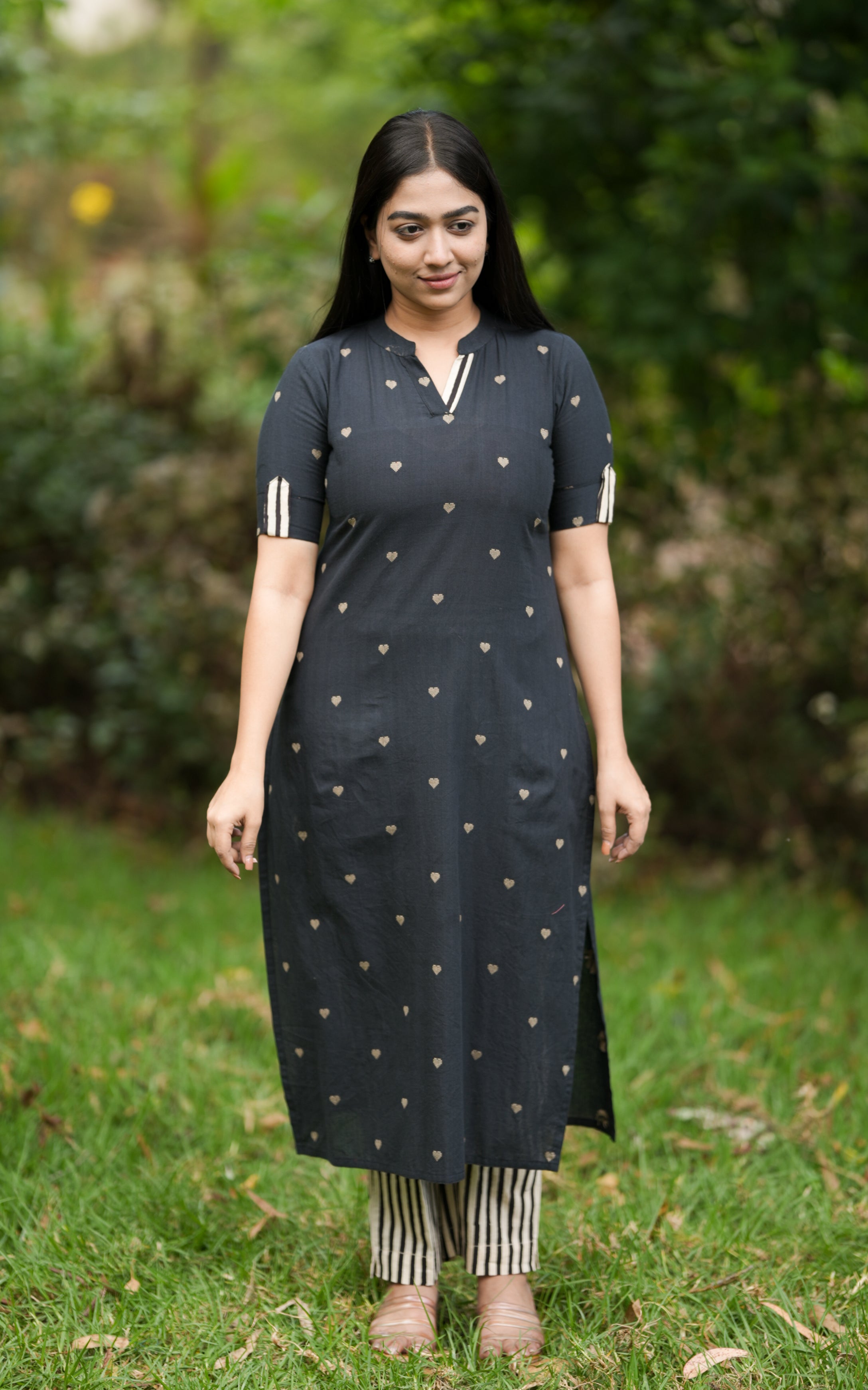 Straight Cut Kurti and Cotton Pant with Elastic Hip