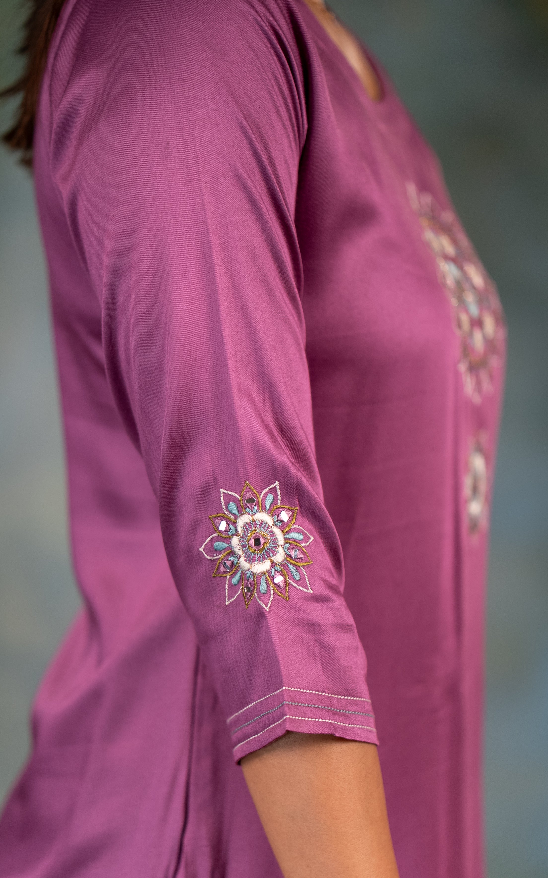 Thread and Mirror Embroidery Kurti