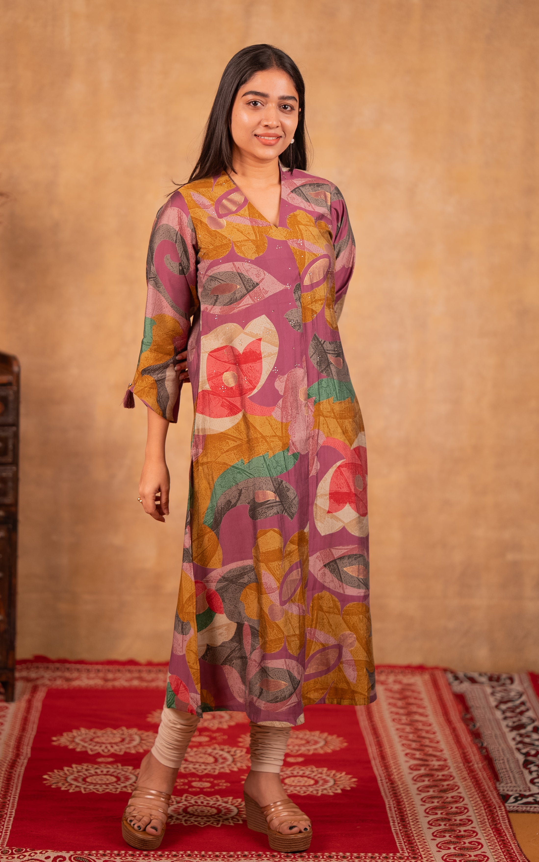 Instore – Multi Color Judy Kurti for Women – Art Silk – Indian Ethnic Wear