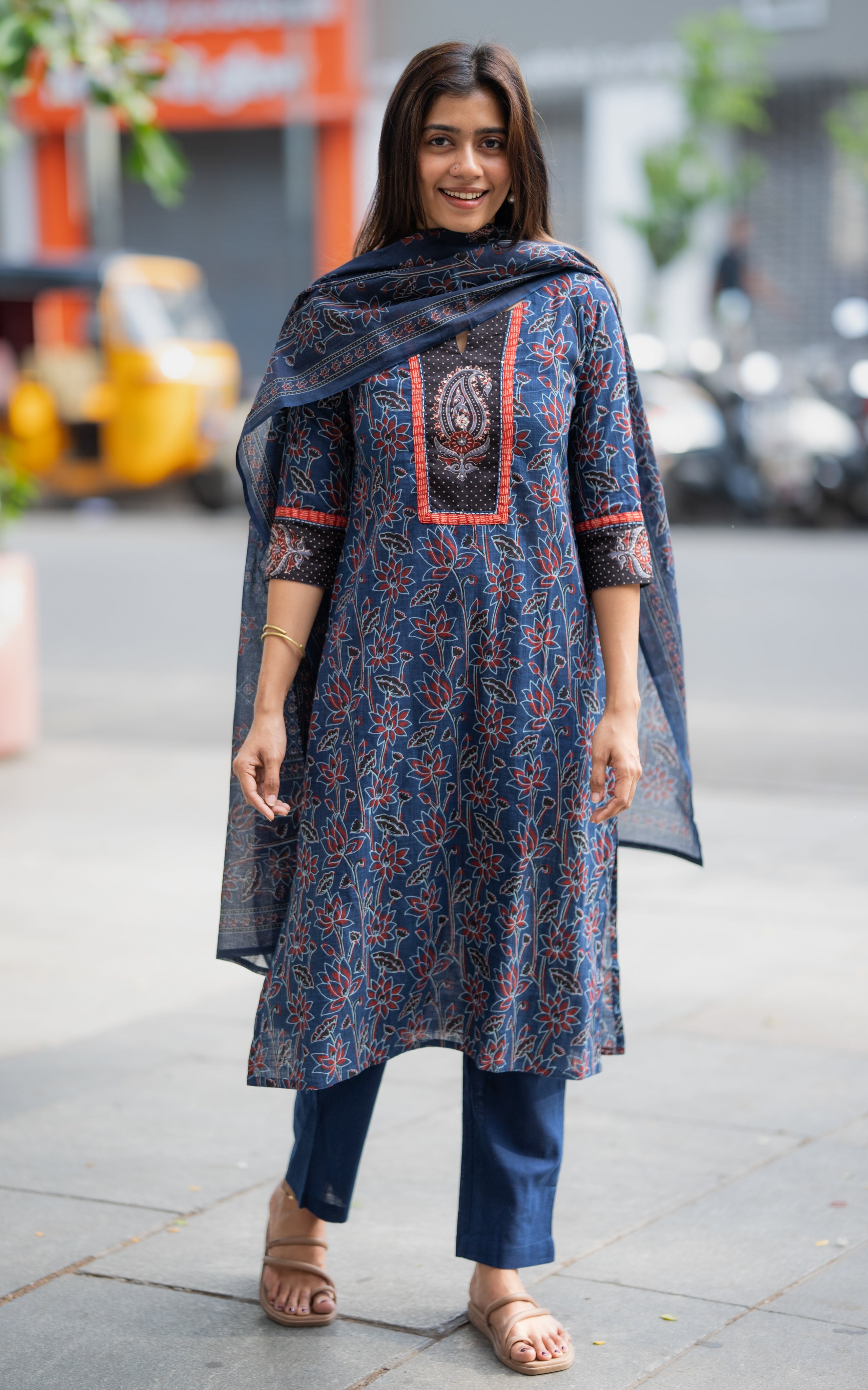 Swathi Navy Blue (Kurti+Pant+Dupatta)