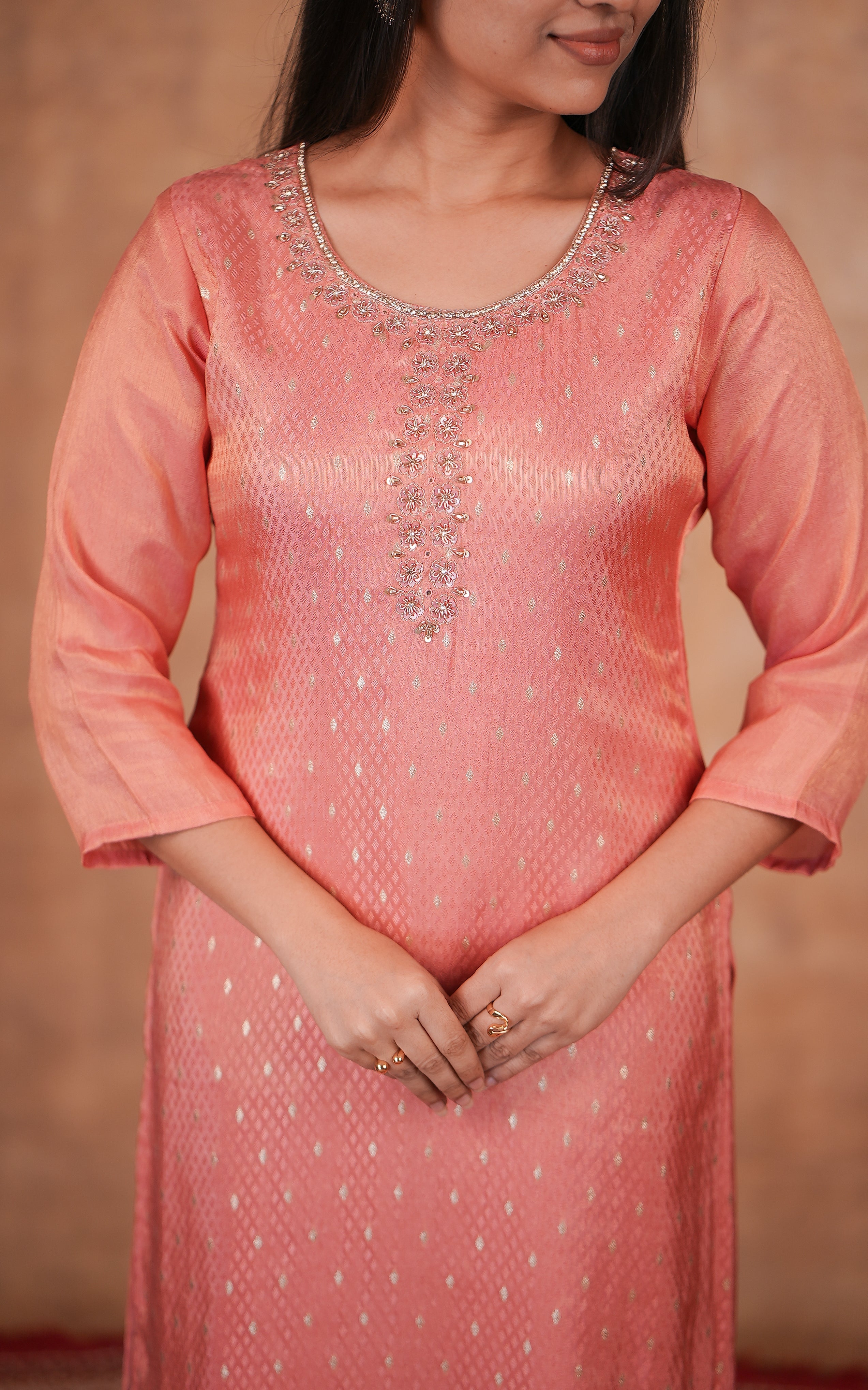 Elegant art silk straight cut kurti for women