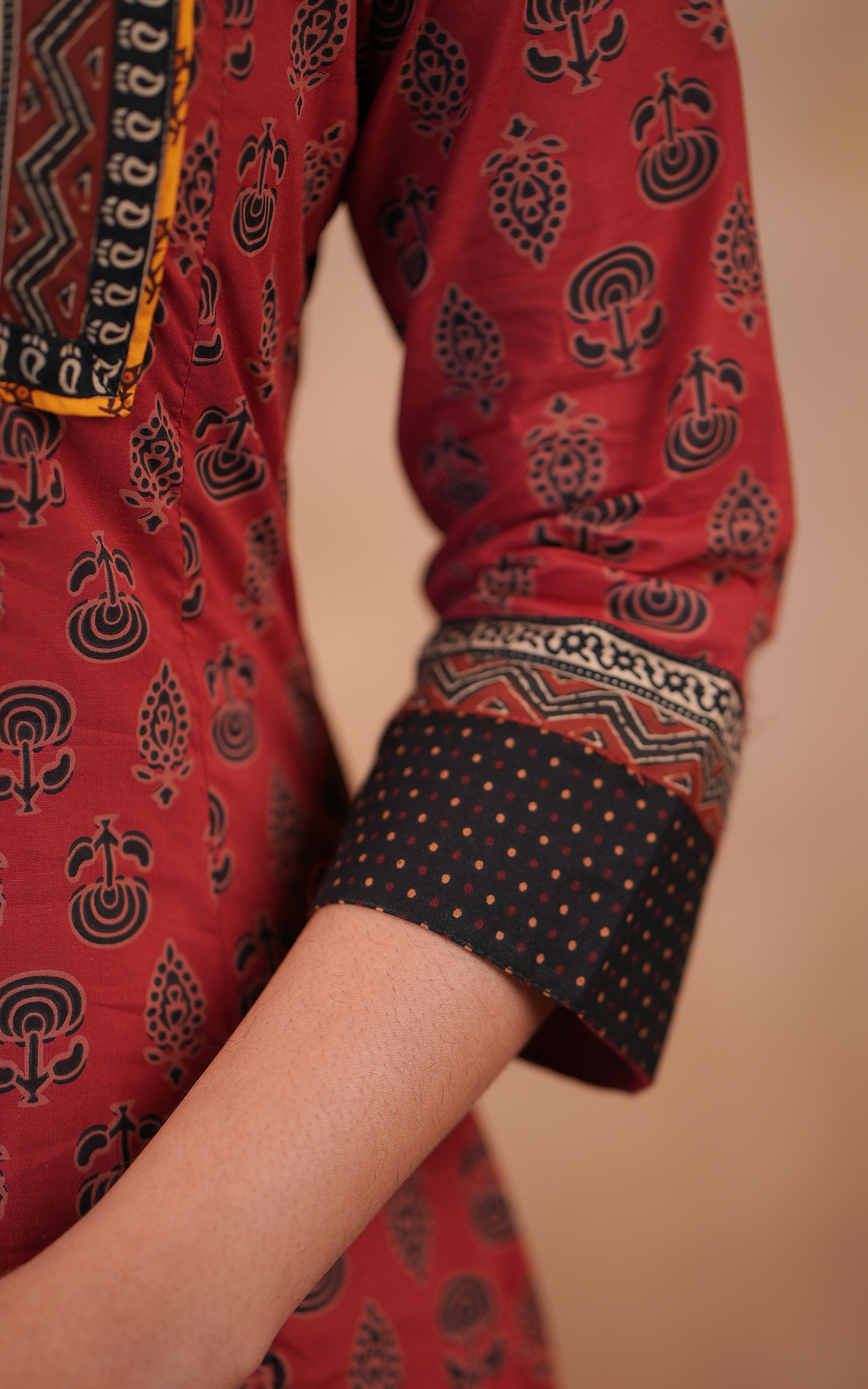 College wear maroon printed kurti for women