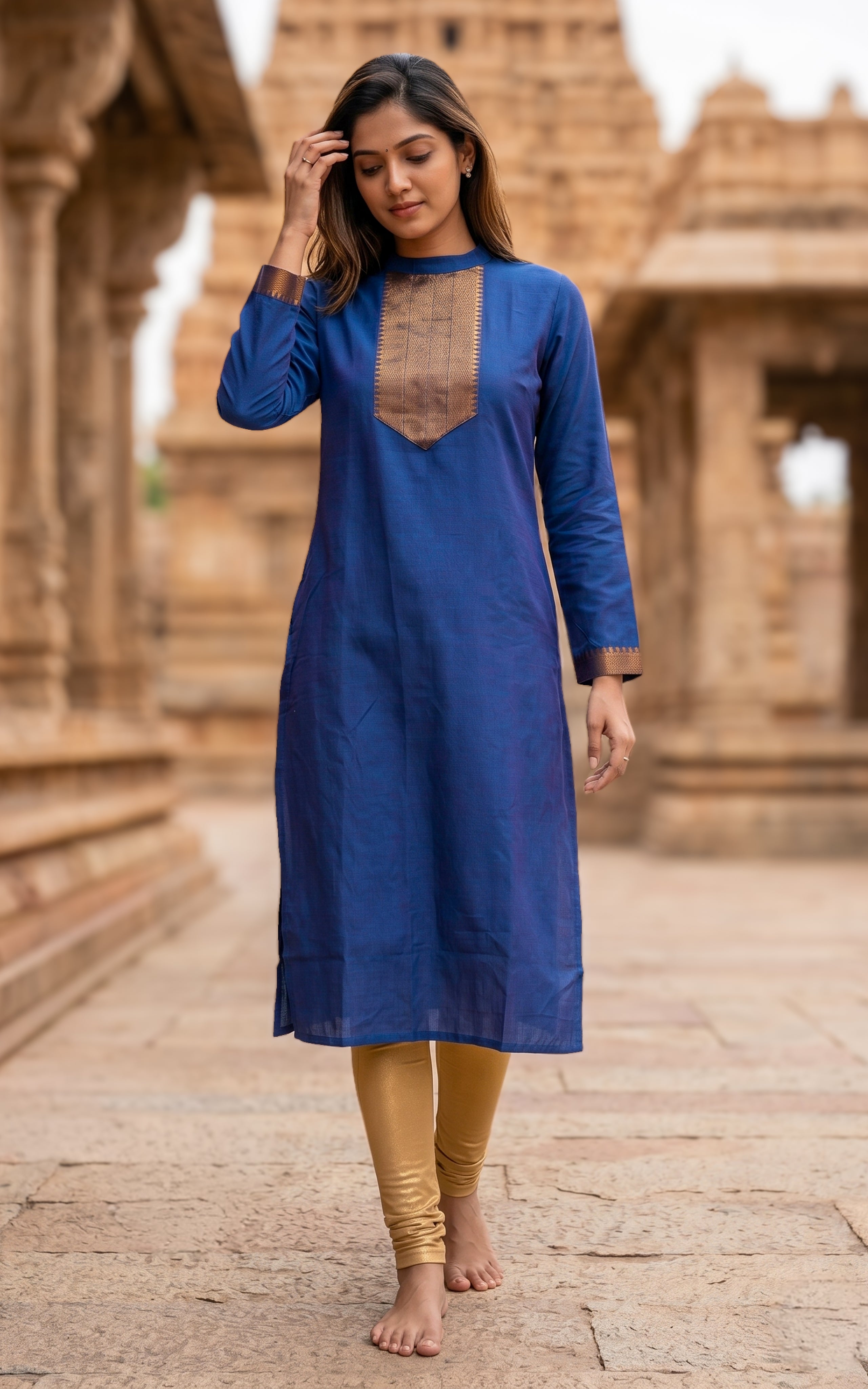 Blue trendy ethnic kurti for women