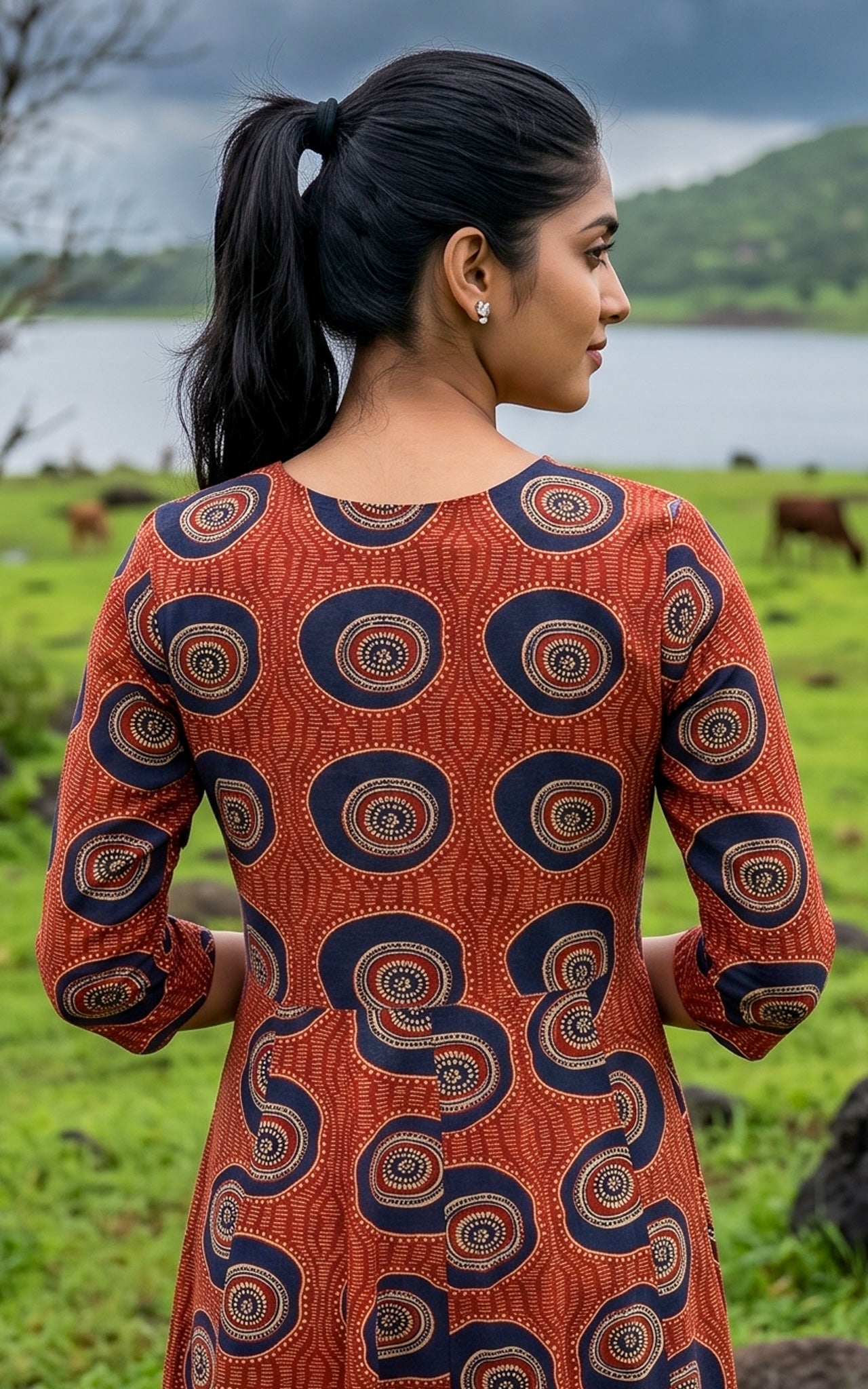 Maroon Cotton Office Wear Kurti Dupatta for Women