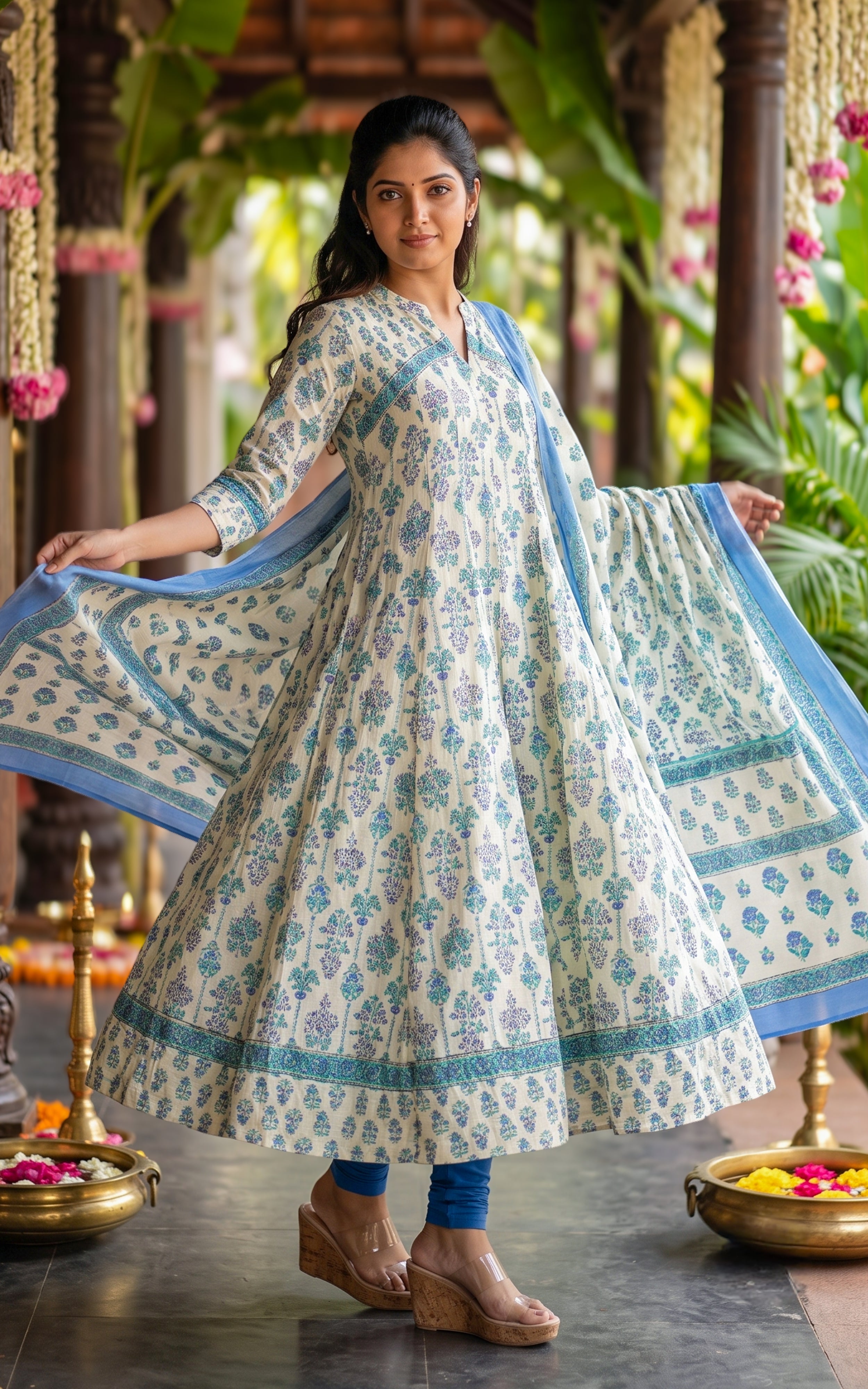 Atharvina Blue (Kurti+Dupatta)