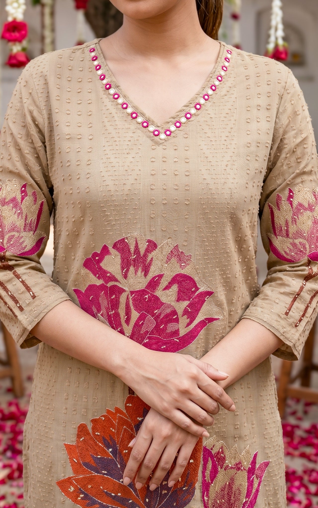 Nanvizhi Brown (Kurti+Pant+Dupatta)