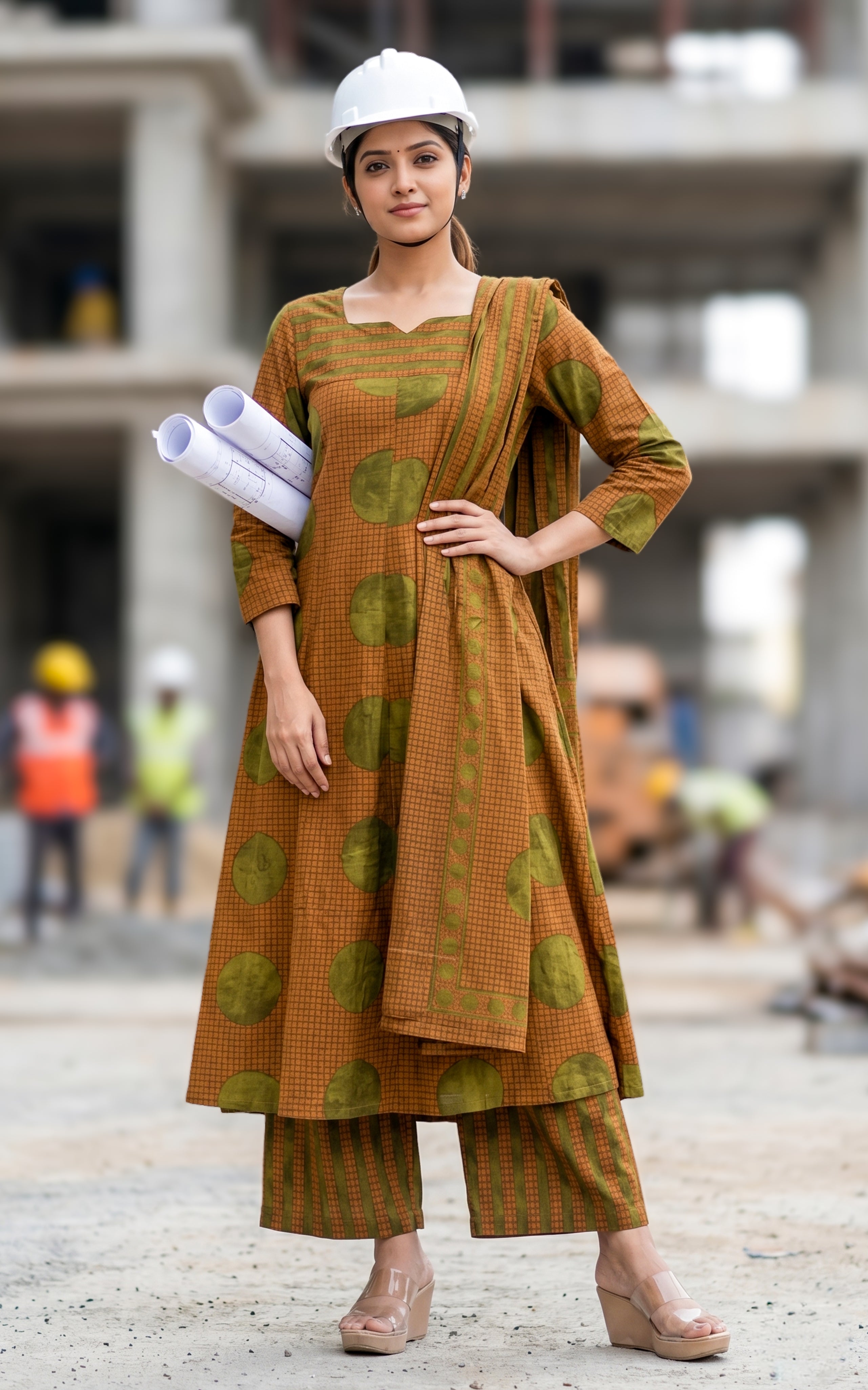 Poonguzhali B (Kurti+Pant+Dupatta)
