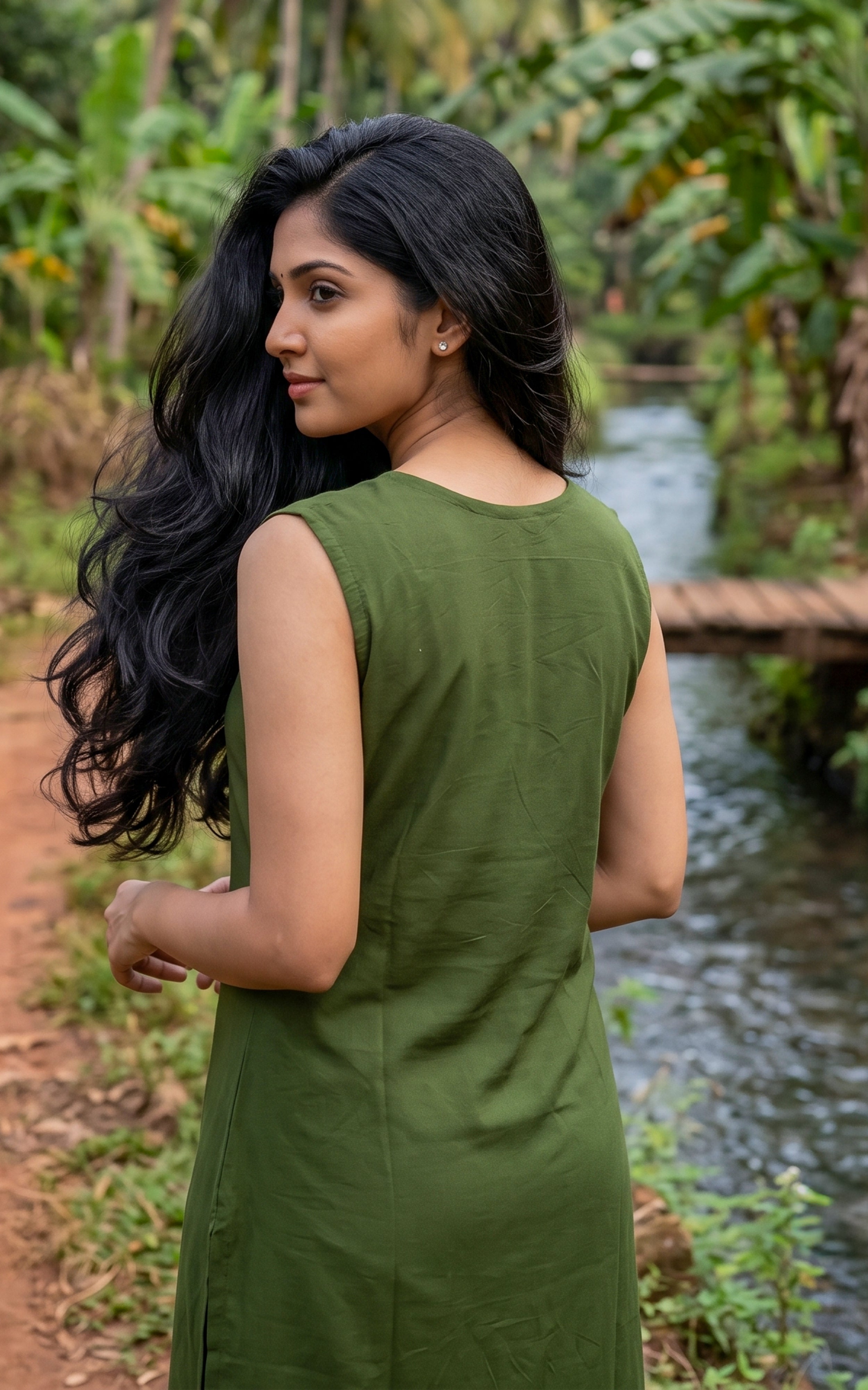 Mehandi Green Cotton Kurti Set with Straight Fit Pant for Women